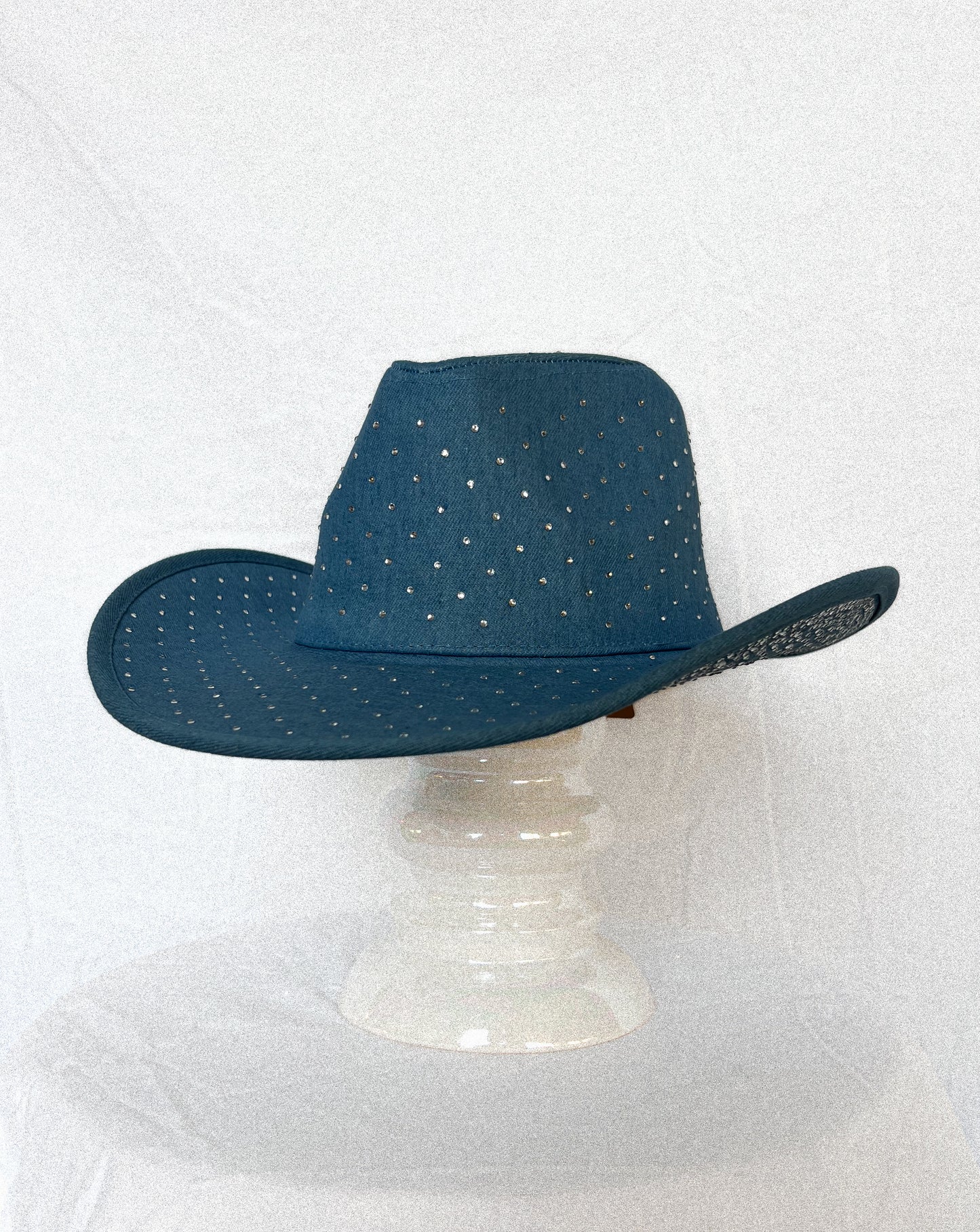 Rhinestone Studded Denim Cowboy Hat (multiple colours available)