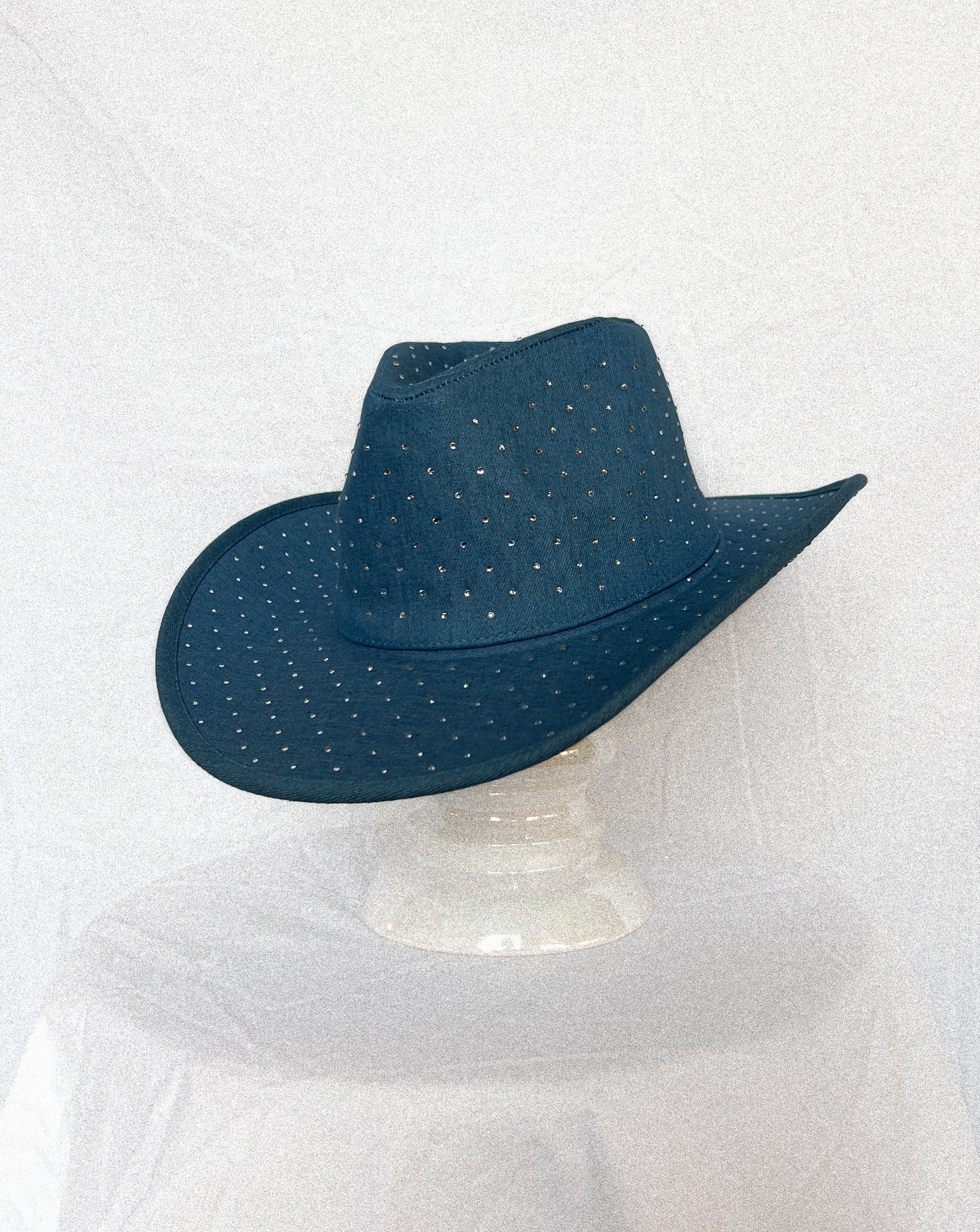 Rhinestone Studded Denim Cowboy Hat (multiple colours available)