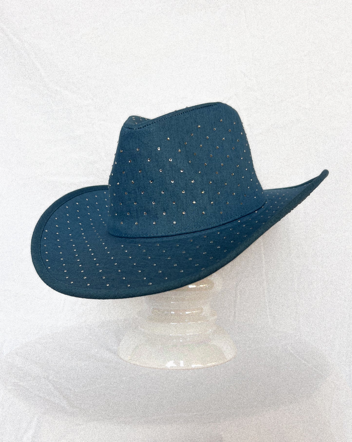Rhinestone Studded Denim Cowboy Hat (multiple colours available)