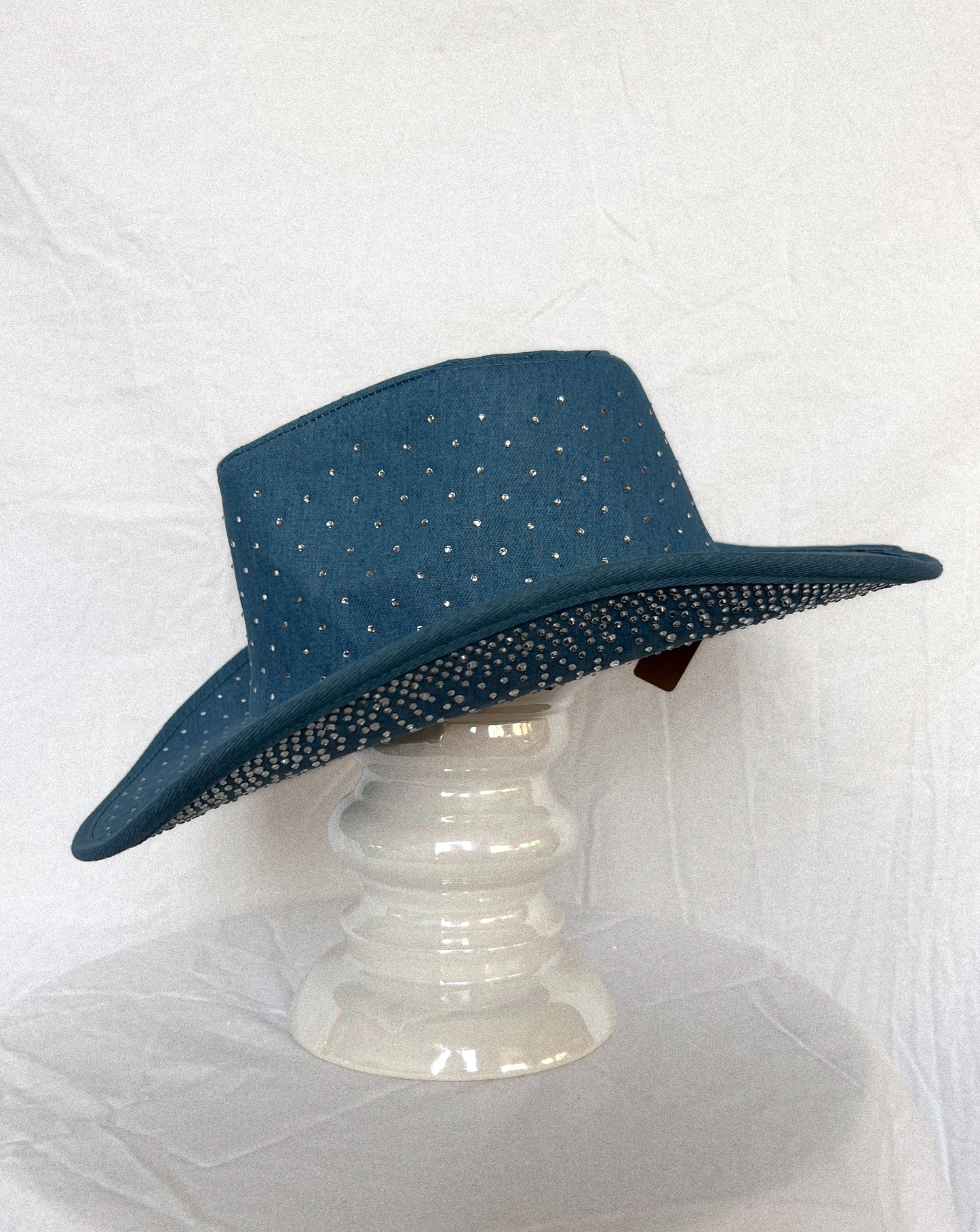 Rhinestone Studded Denim Cowboy Hat (multiple colours available)