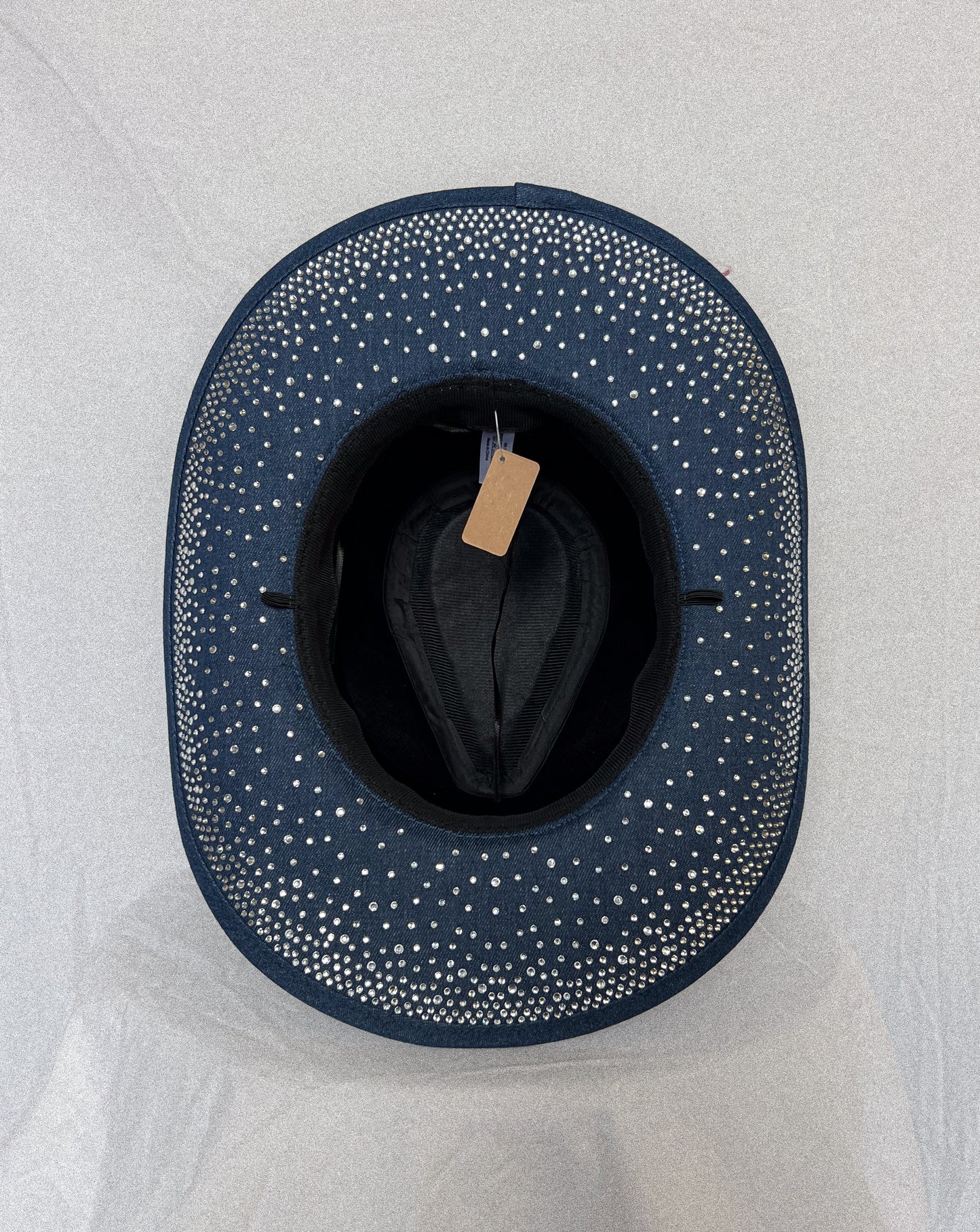 Blue Jean Baby – Light Wash Rhinestone Studded Denim Cowboy Hat