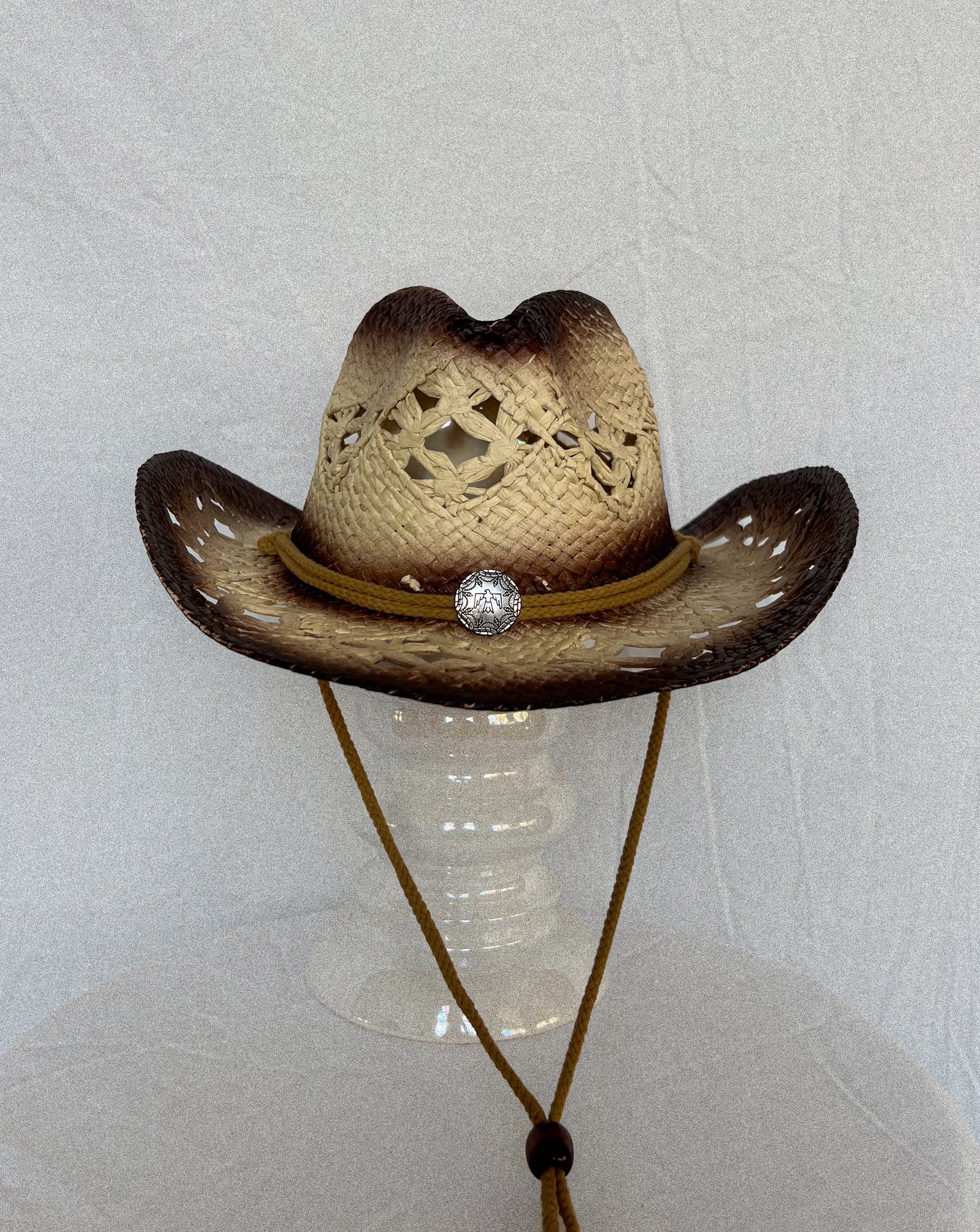Rope Strap Straw Cowboy Hat