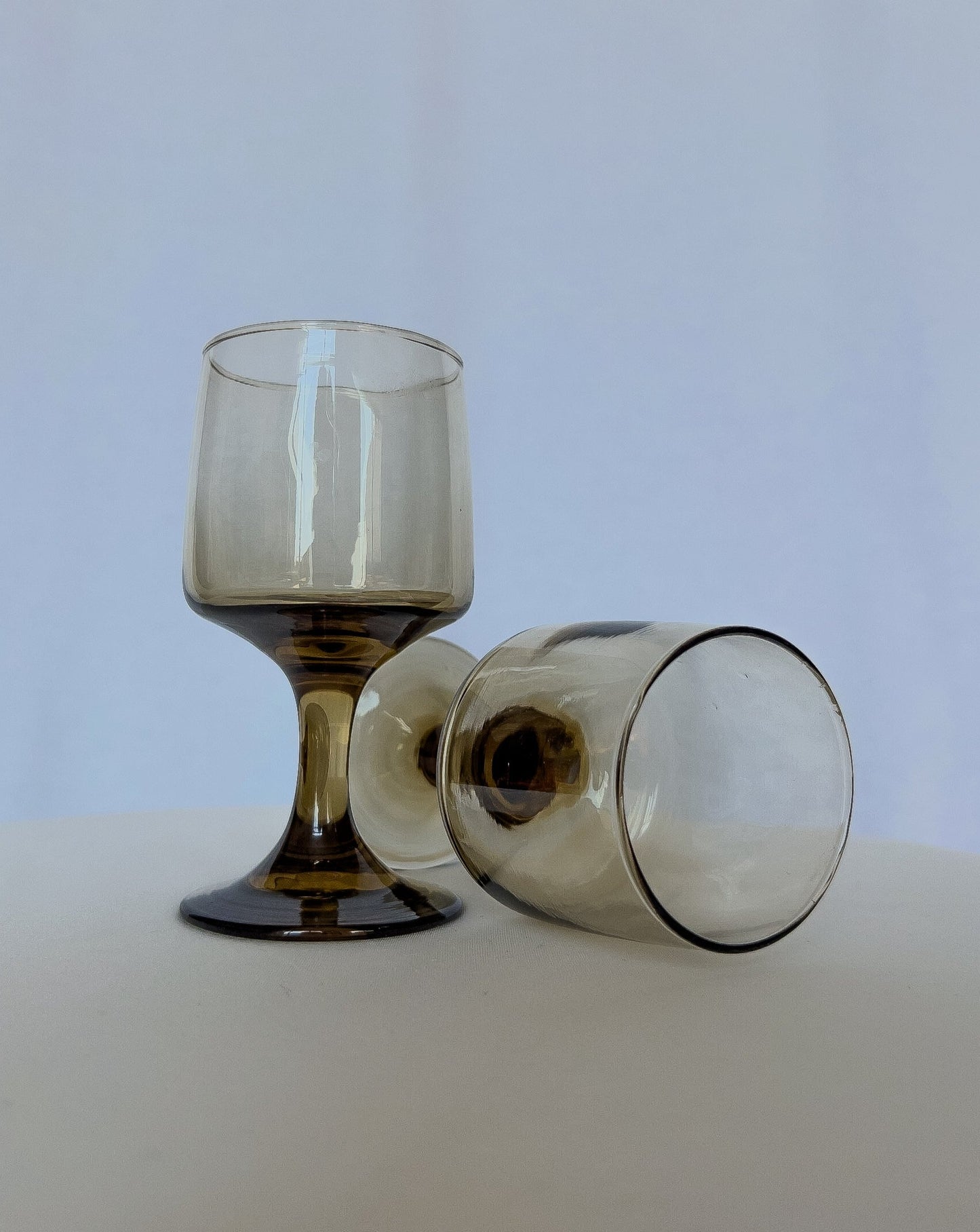 Vintage Smokey Amber Bar Glasses