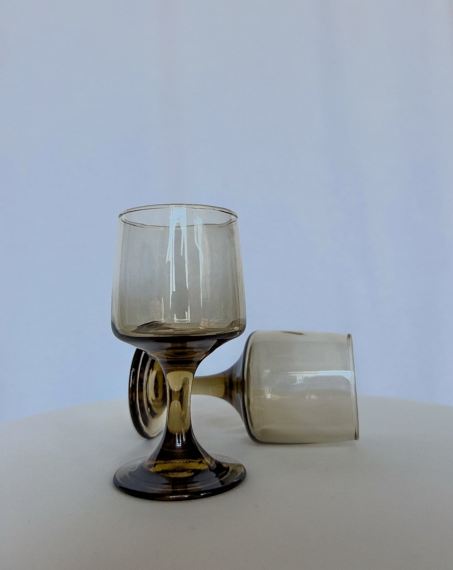 Vintage Smokey Amber Bar Glasses