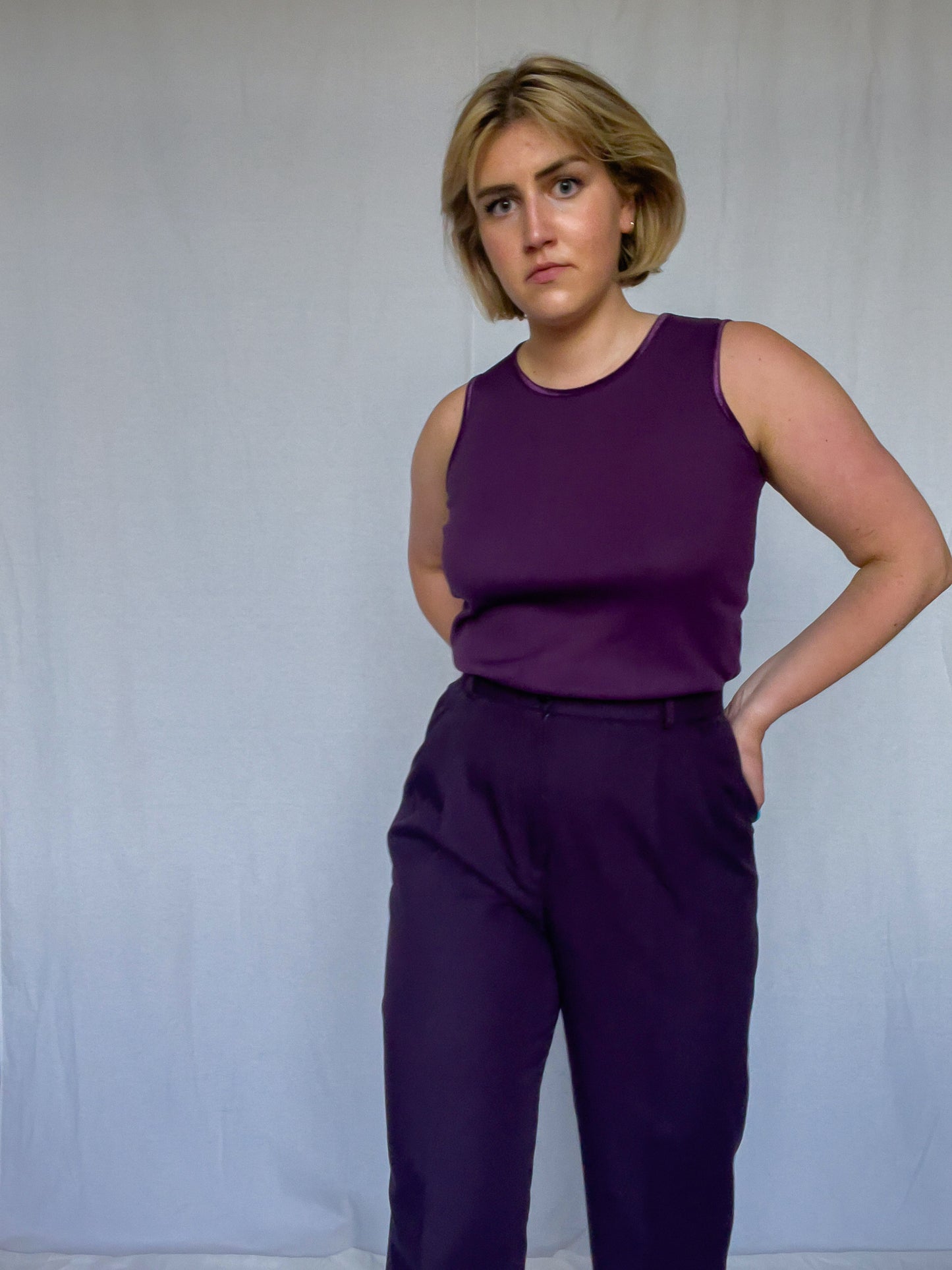 90's Ribbed Purple Tank