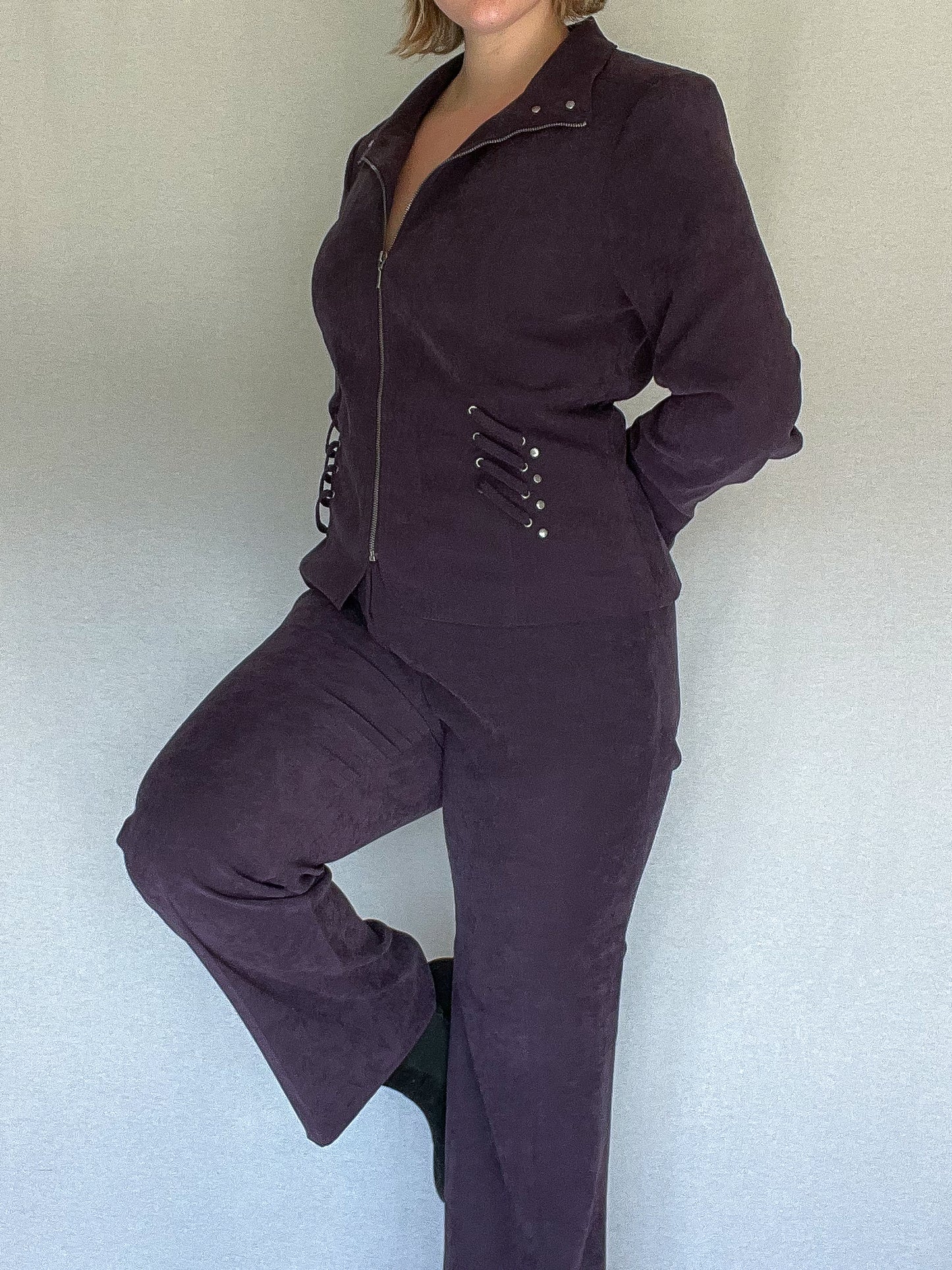 Purple Suede Pant Suit