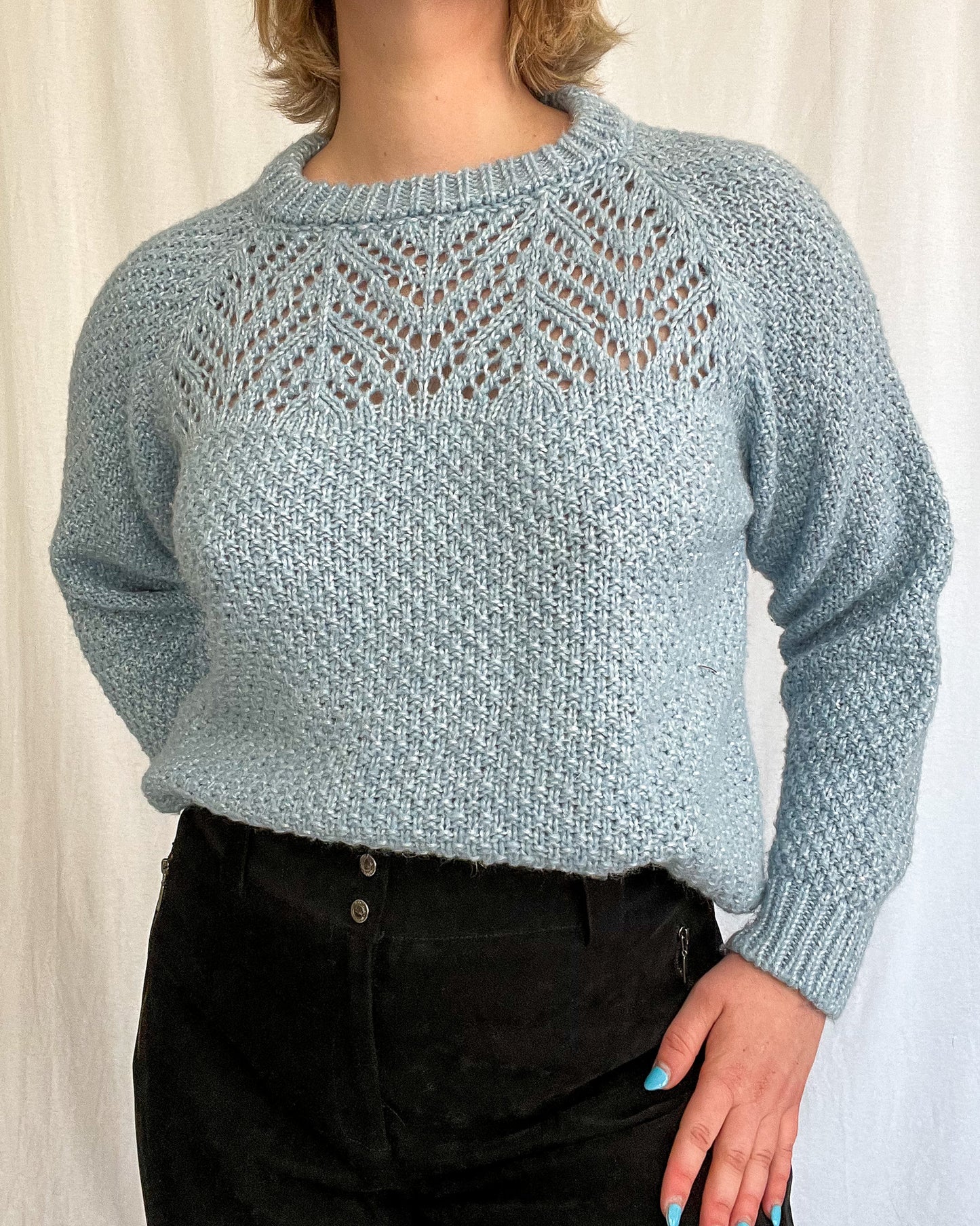Baby Blue Italian Knit Sweater