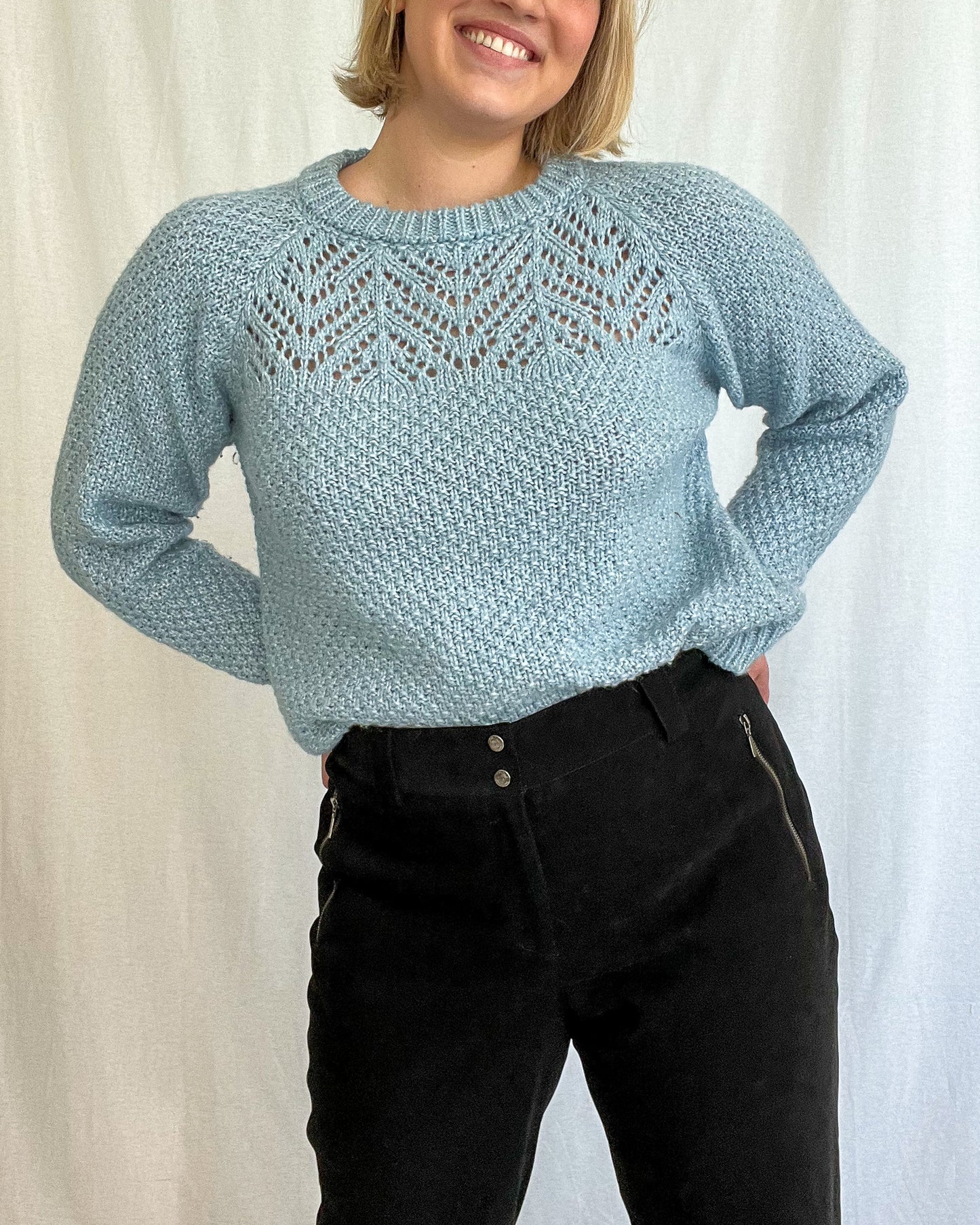 Baby Blue Italian Knit Sweater