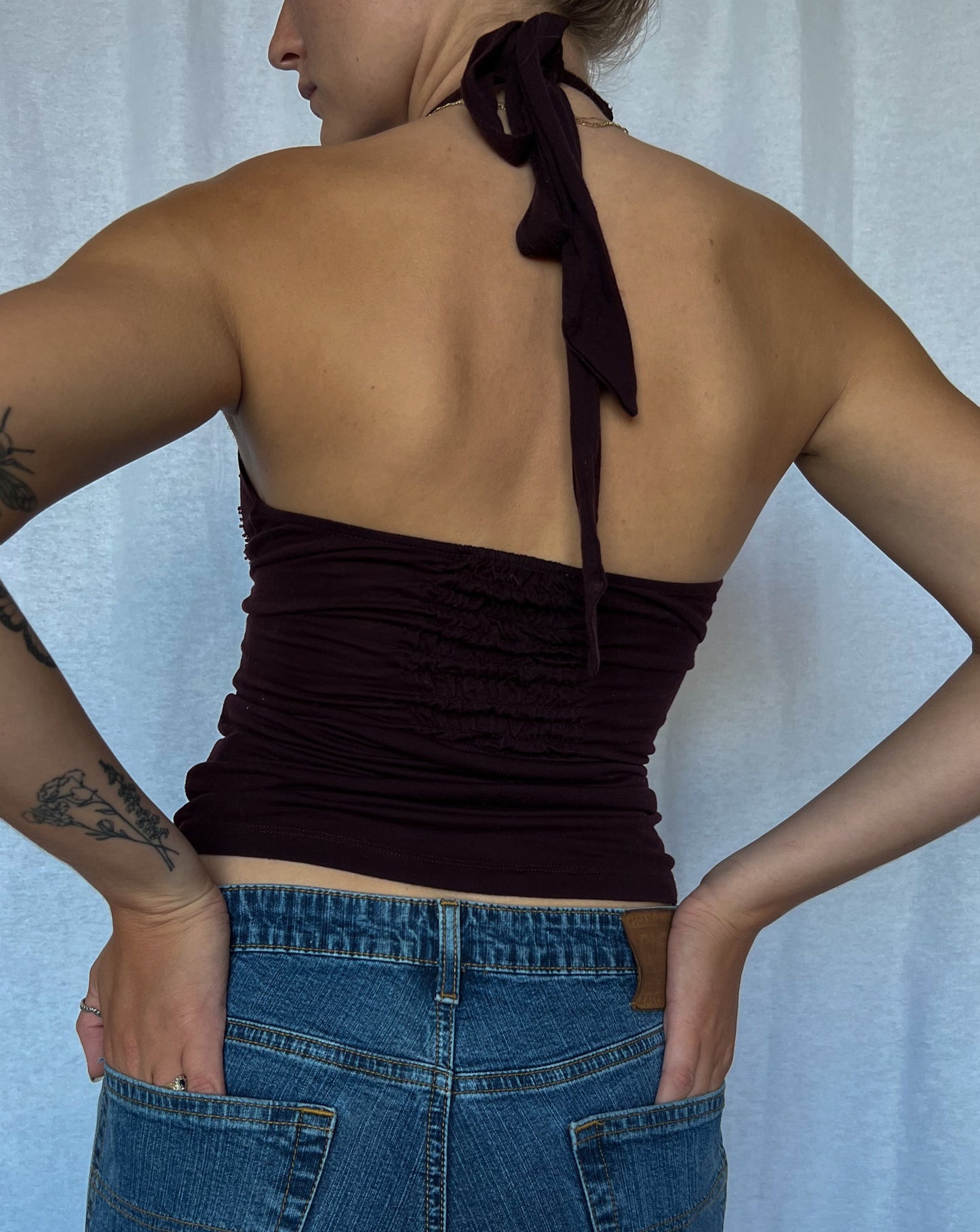 Bedazzled Purple Halter Top