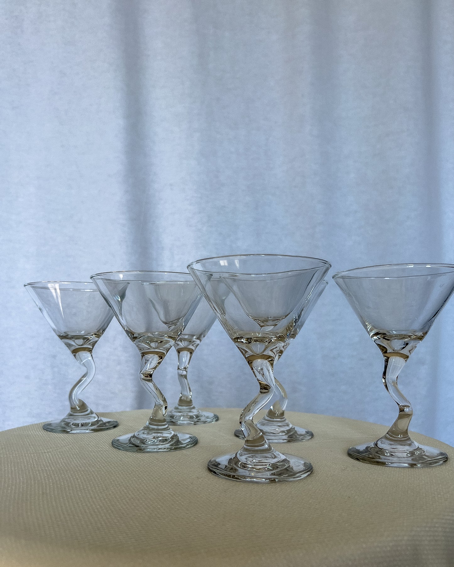 Squiggle Stem Martini Glasses