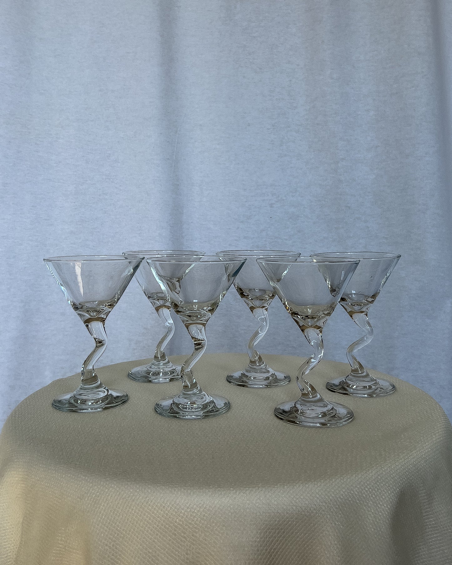 Squiggle Stem Martini Glasses