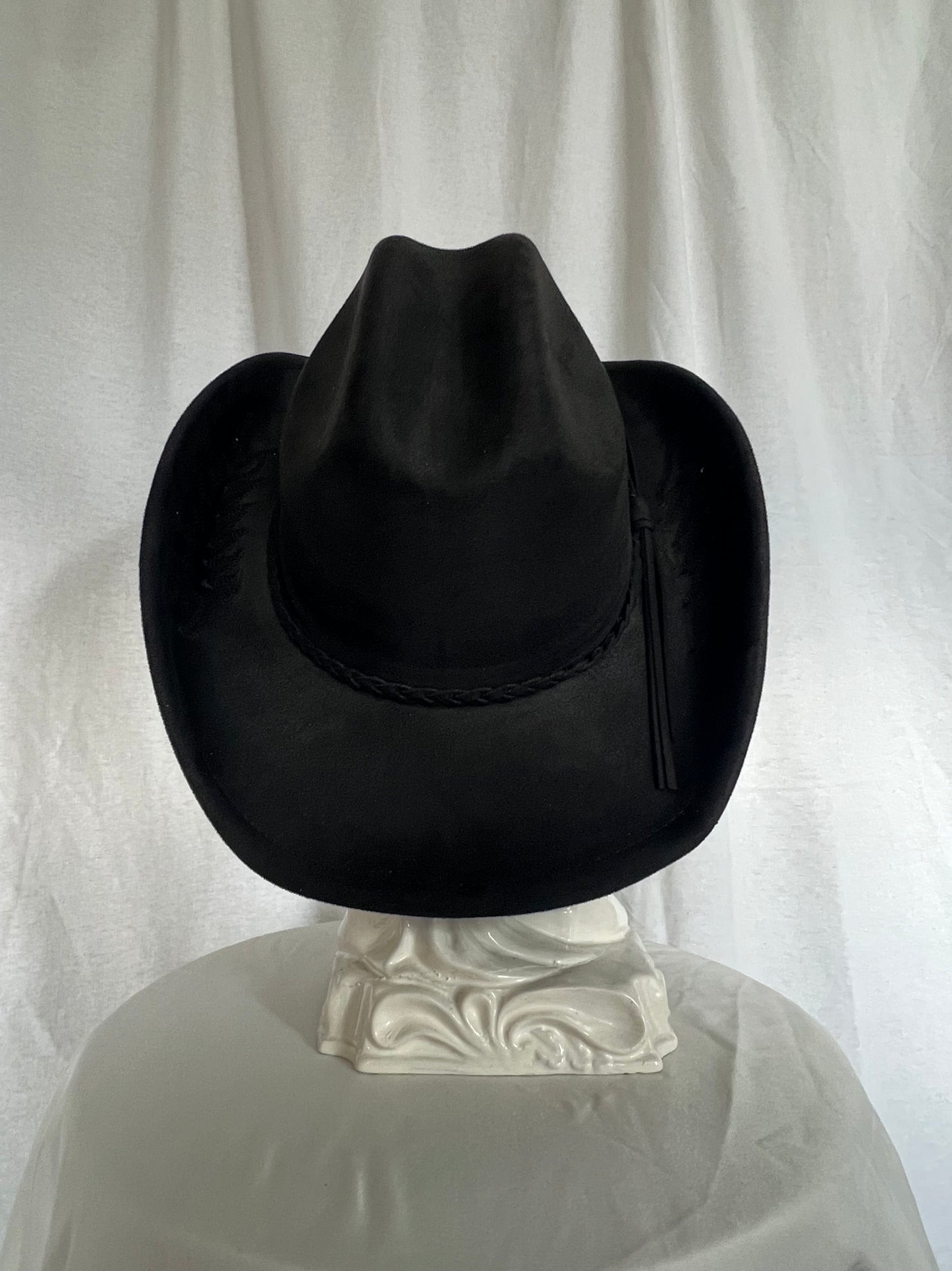 Raw Stitch – Black Cowboy Hat with Side Stitch Detail