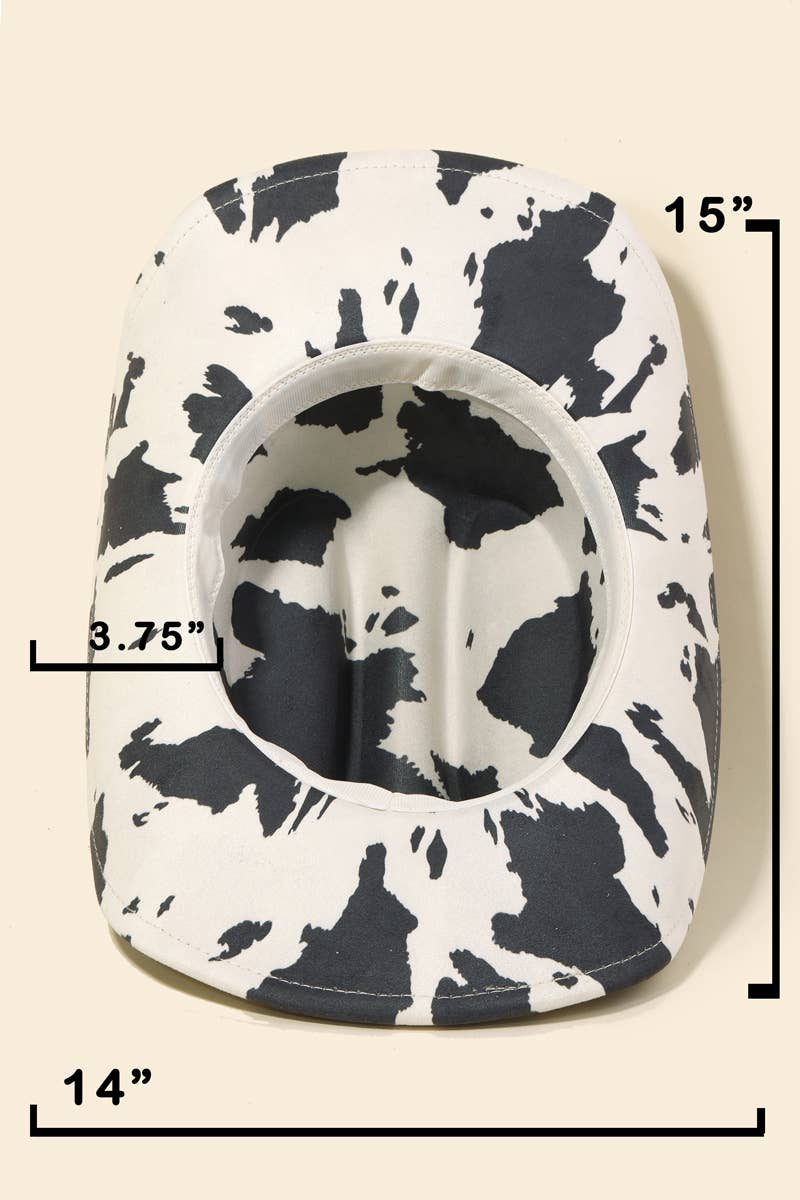 Rustic Wrangler – Brown Cow Print Cowboy Hat