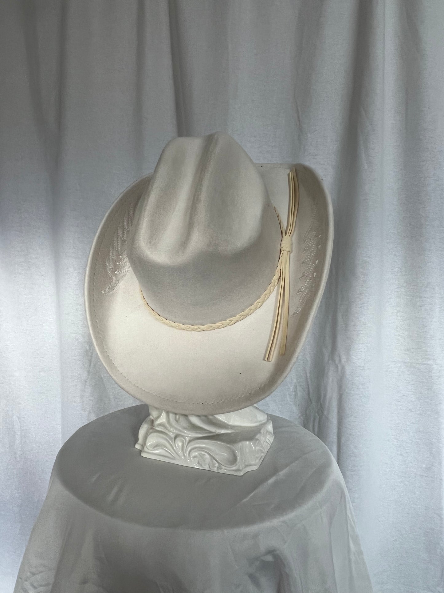 Raw Stitch – Black Cowboy Hat with Side Stitch Detail
