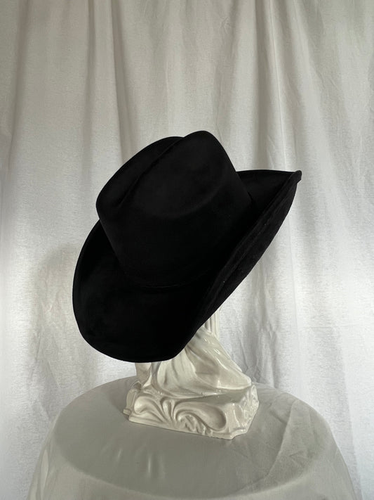 Raw Stitch – Black Cowboy Hat with Side Stitch Detail