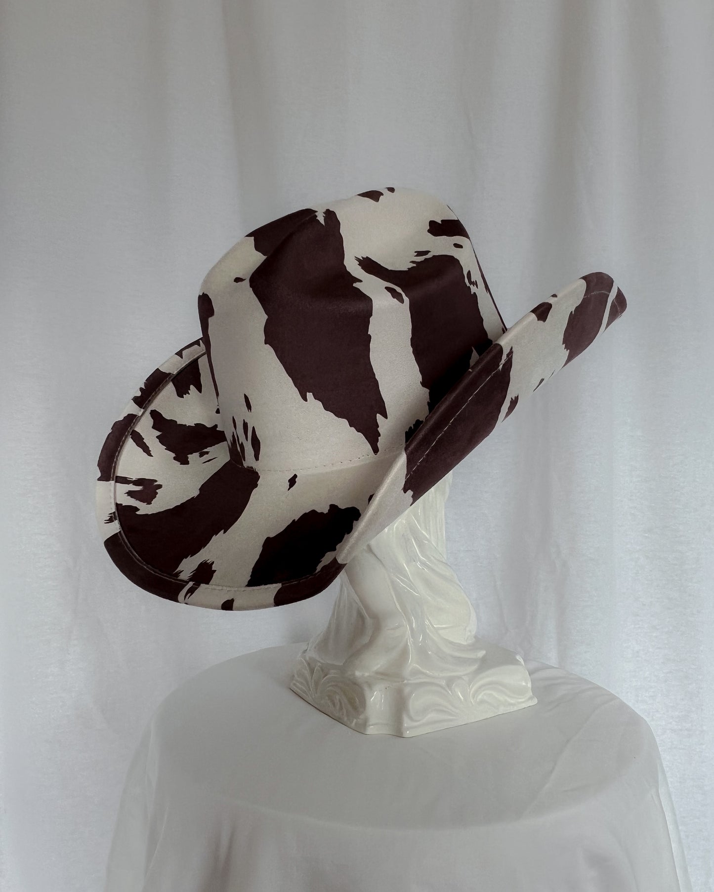Rustic Wrangler – Brown Cow Print Cowboy Hat