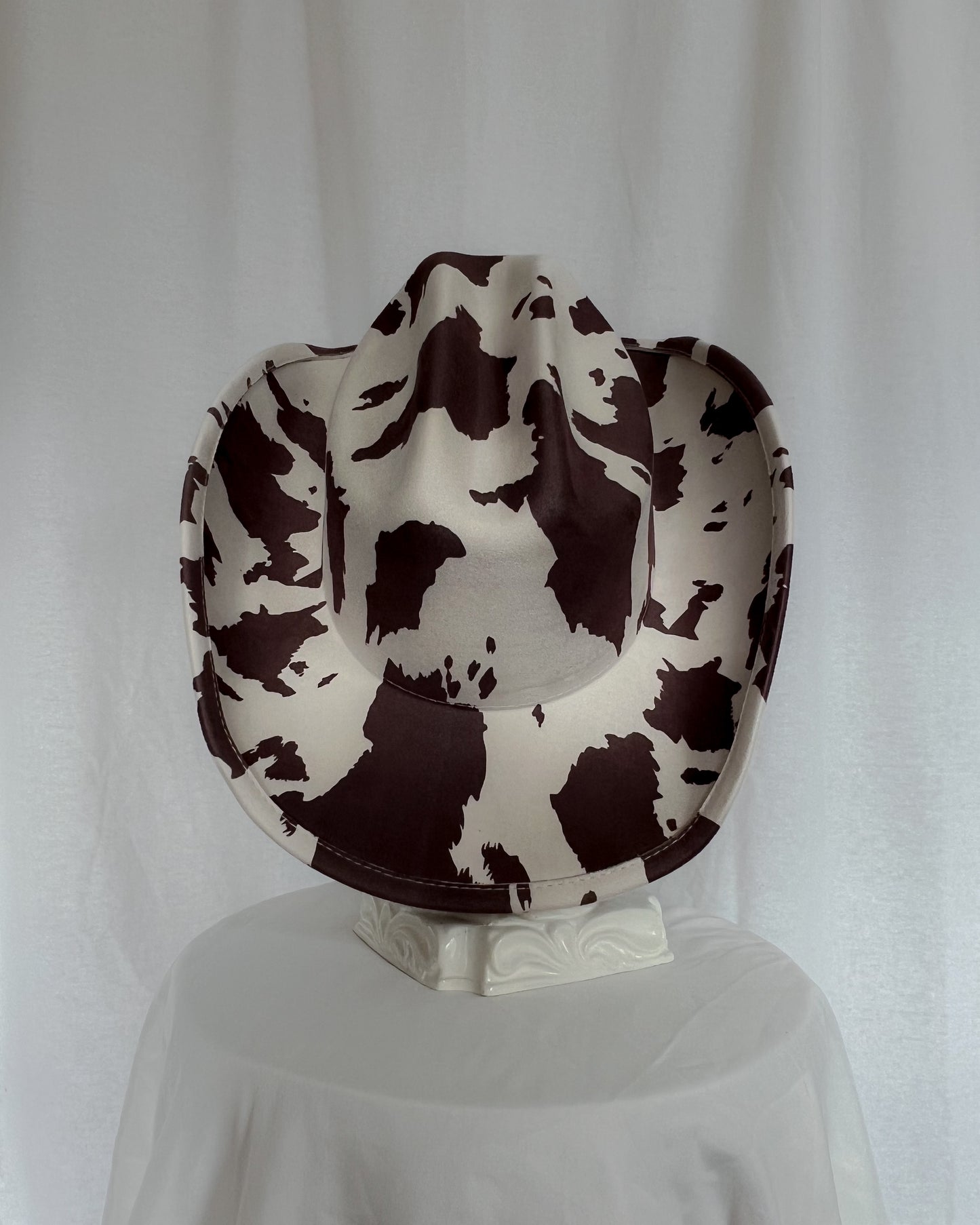 Rustic Wrangler – Brown Cow Print Cowboy Hat