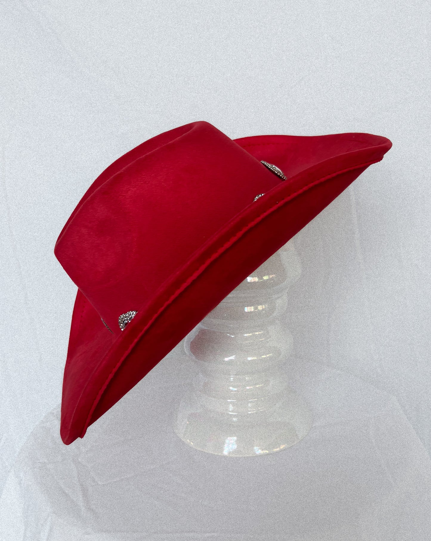 Rhinestone Pave Heart Red Cowboy Hat