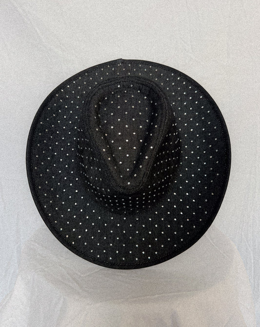Blue Jean Baby – Black Wash Rhinestone Studded Denim Cowboy Hat