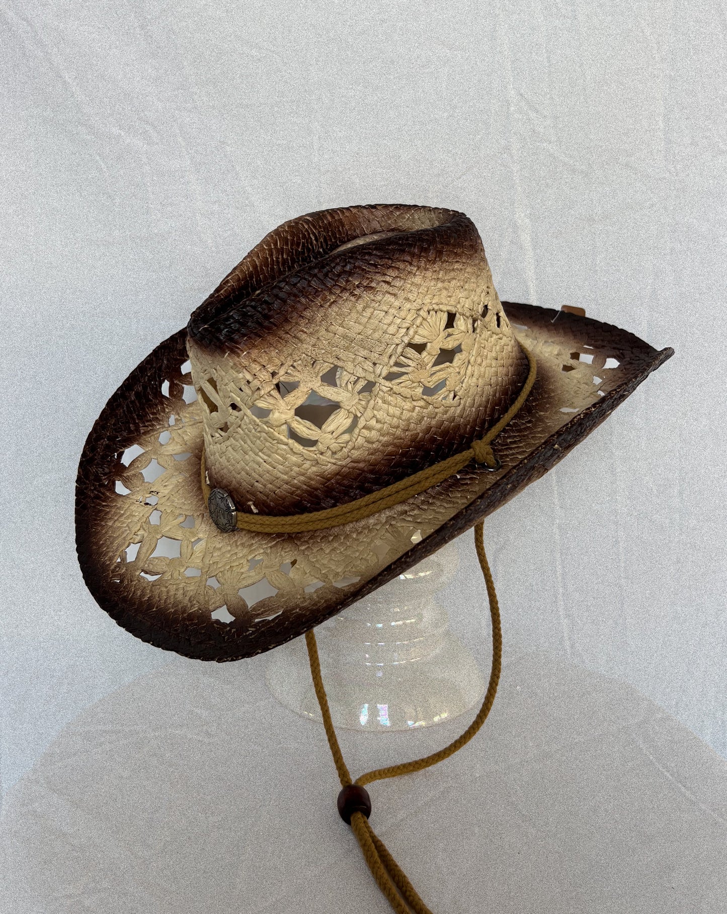 Rope Strap Straw Cowboy Hat