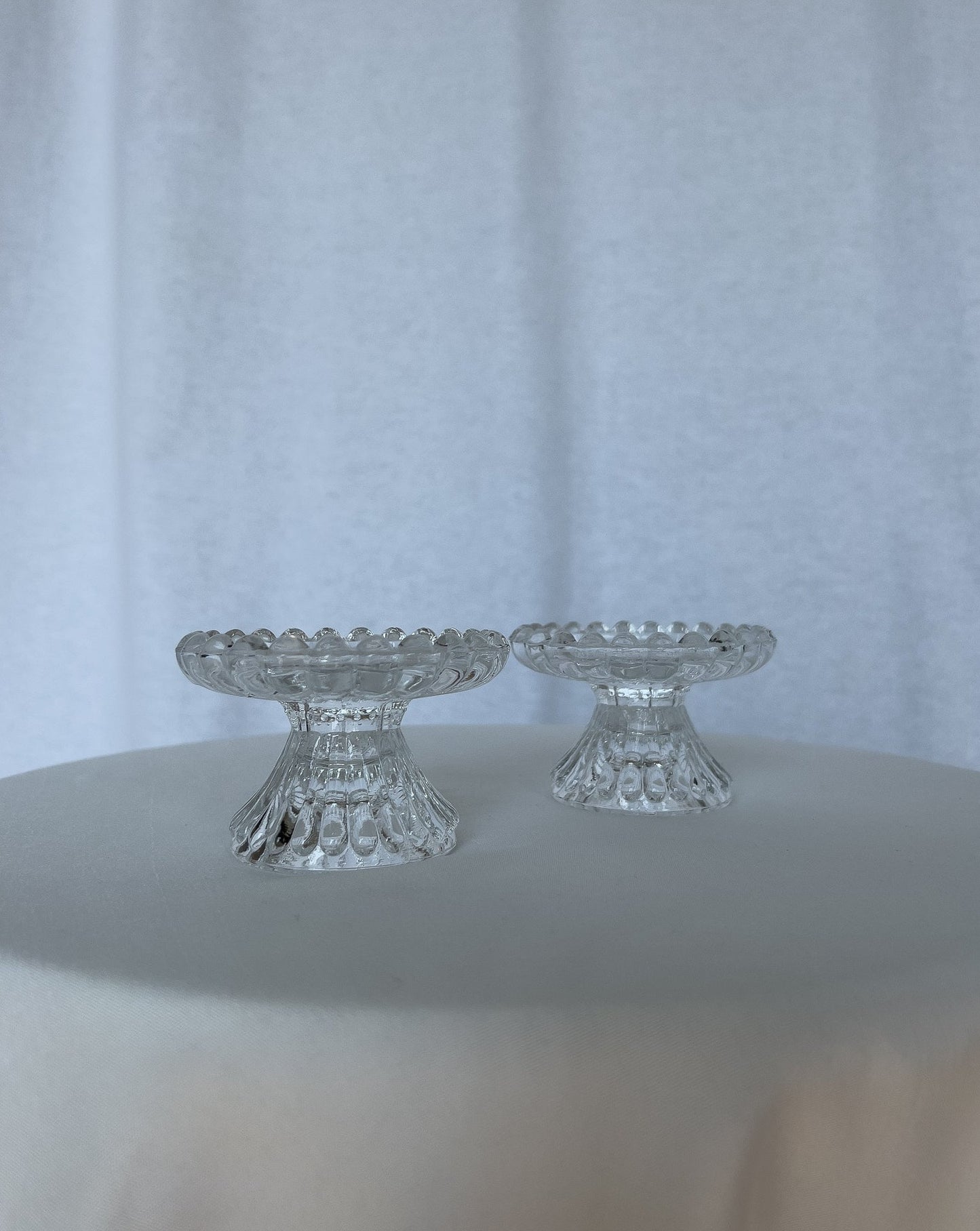 Glass Taper Candle Holders, set of 2