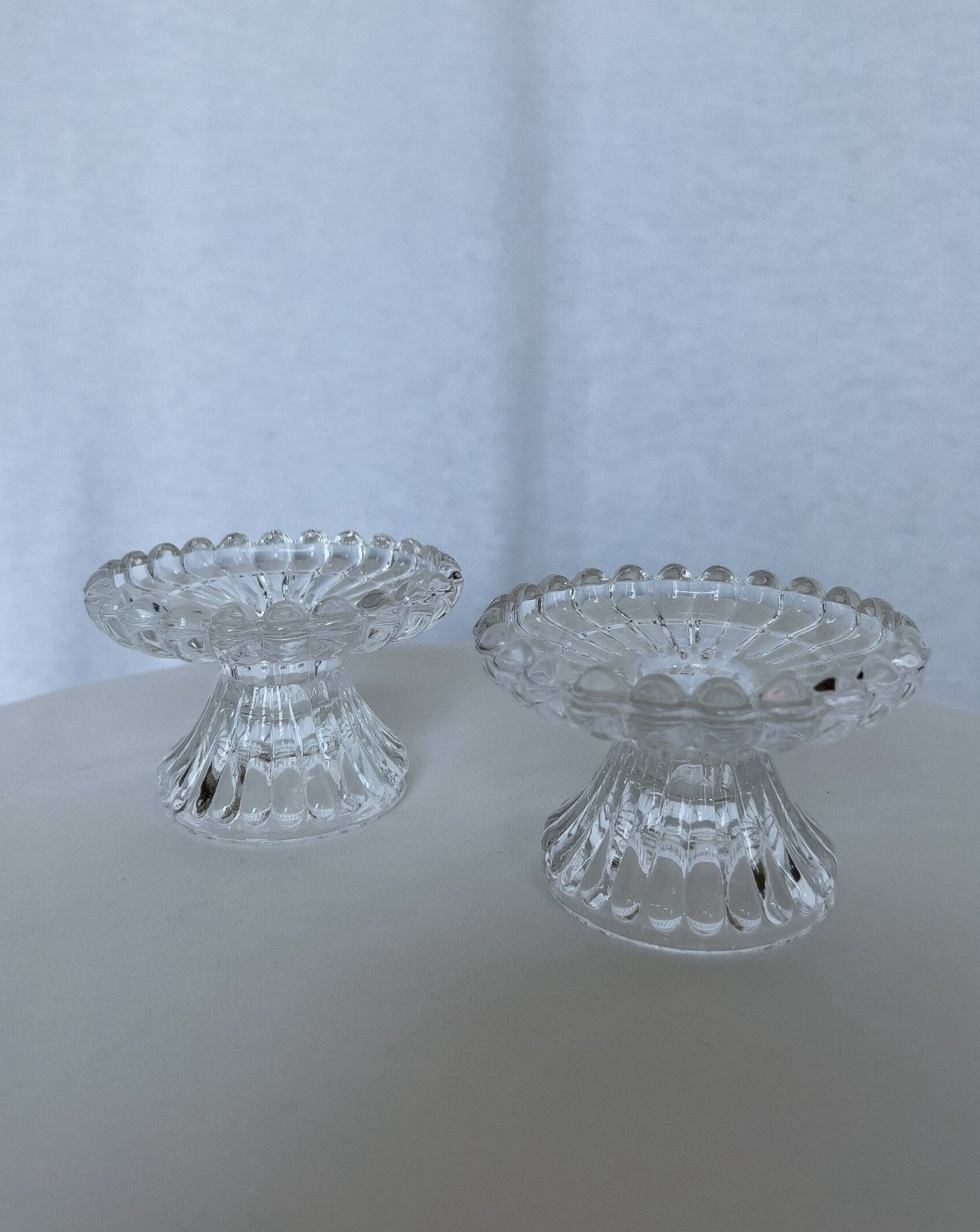 Glass Taper Candle Holders, set of 2