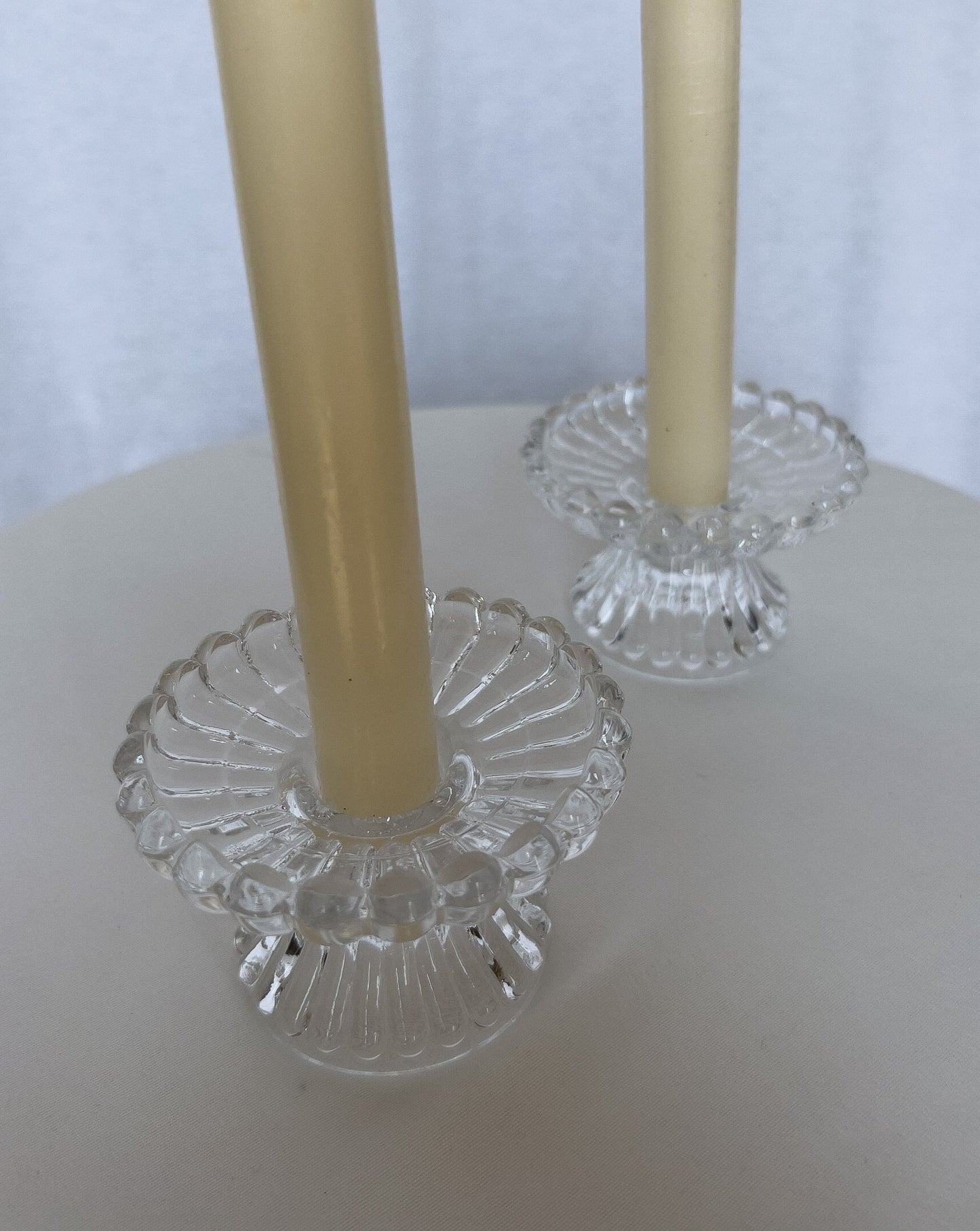 Glass Taper Candle Holders, set of 2