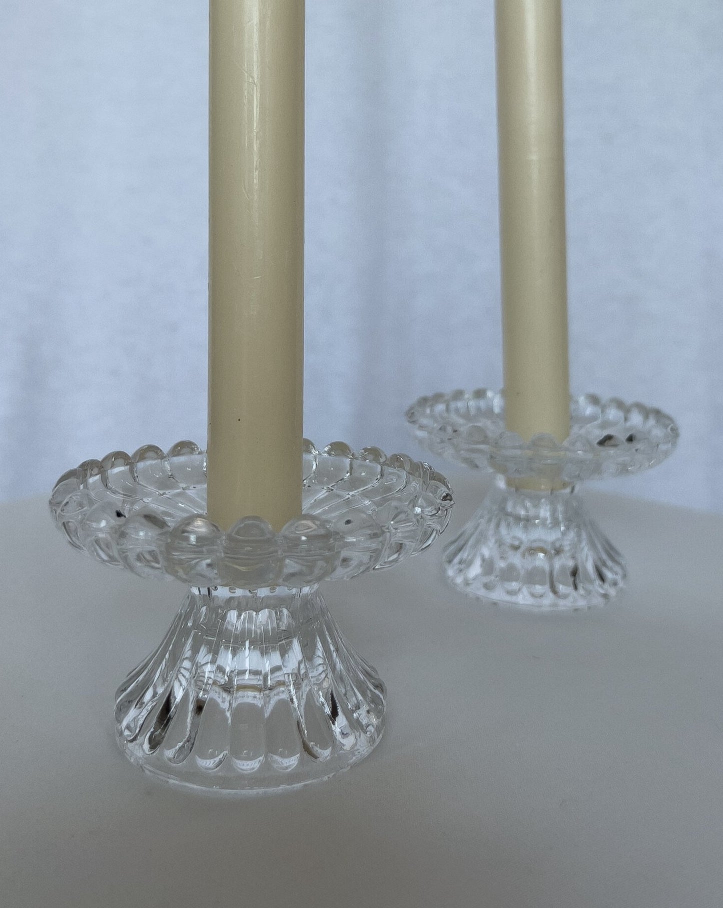 Glass Taper Candle Holders, set of 2