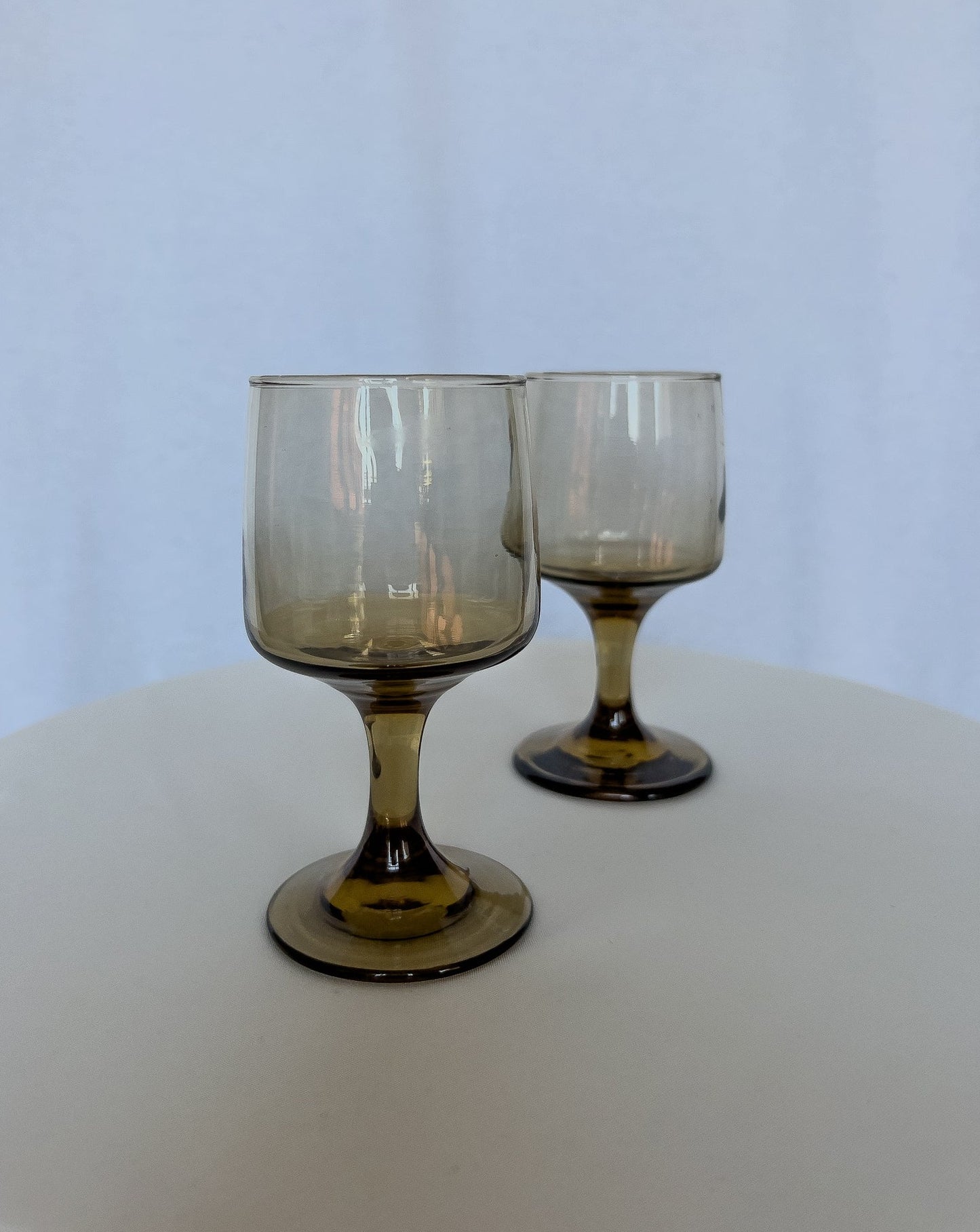 Vintage Smokey Amber Bar Glasses