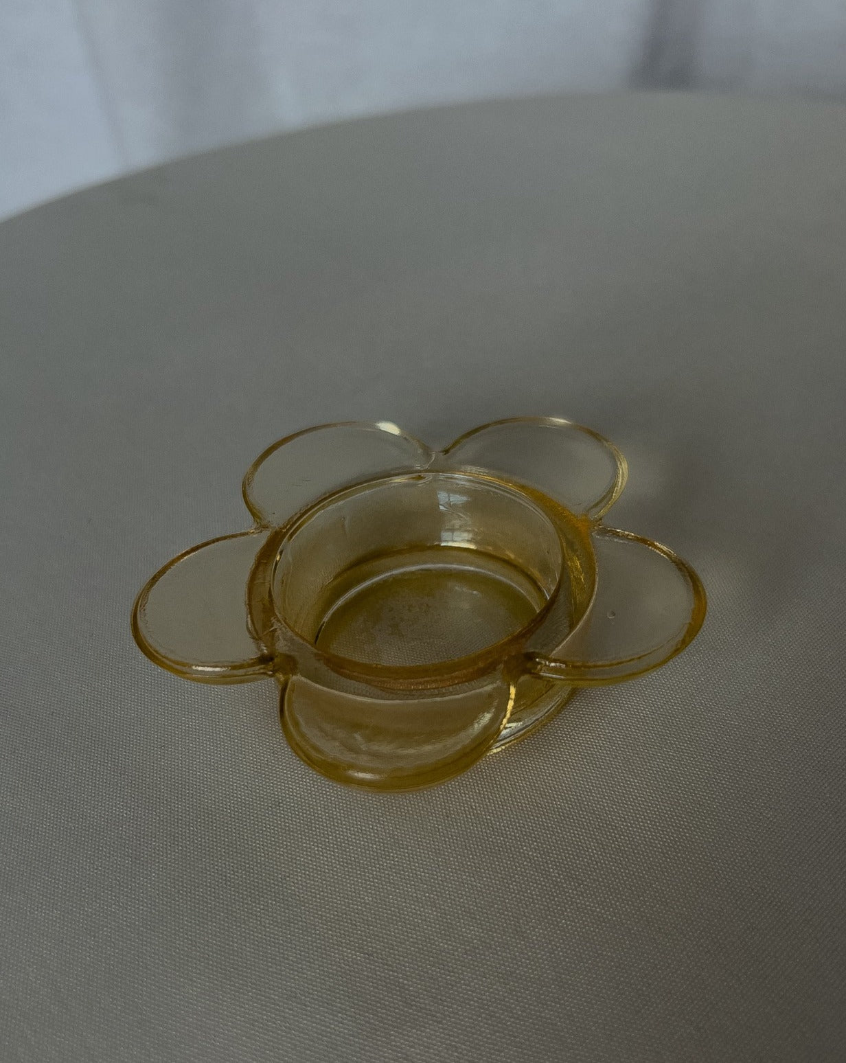 Gold Tinted Glass Tea Light Candle Holder