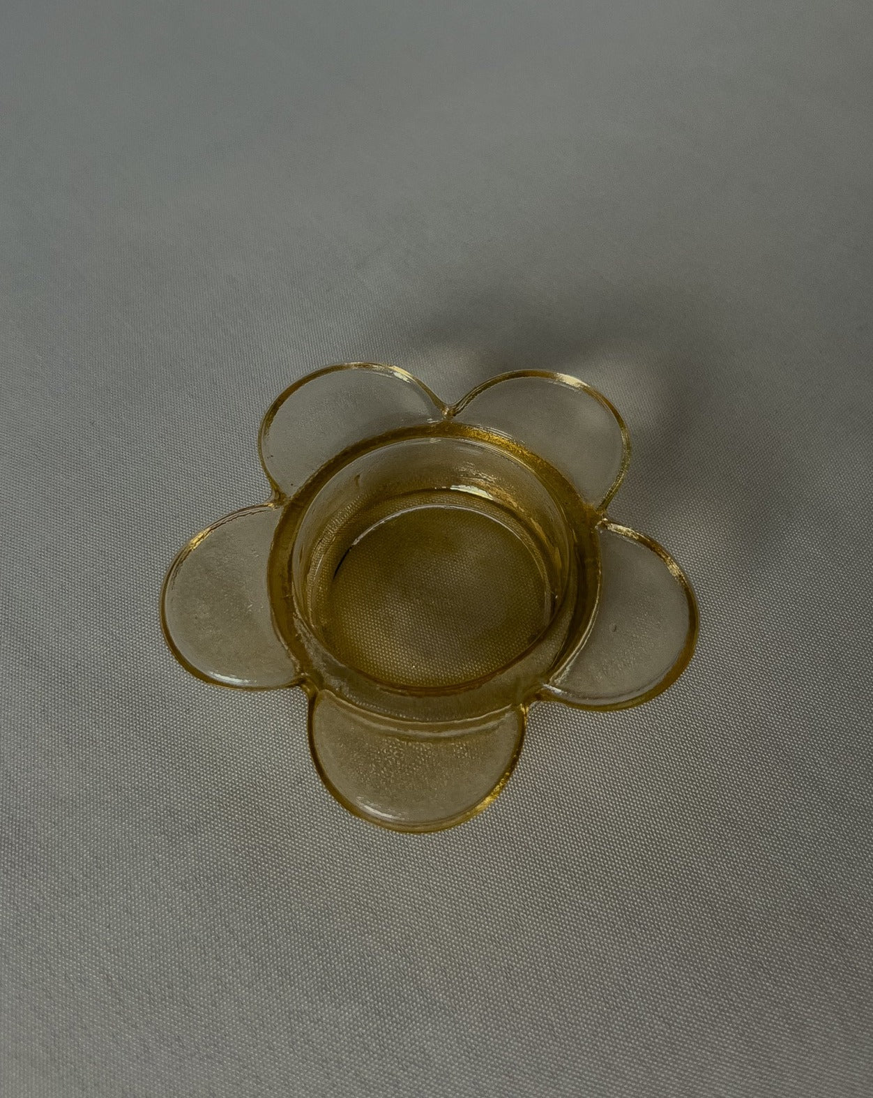 Gold Tinted Glass Tea Light Candle Holder