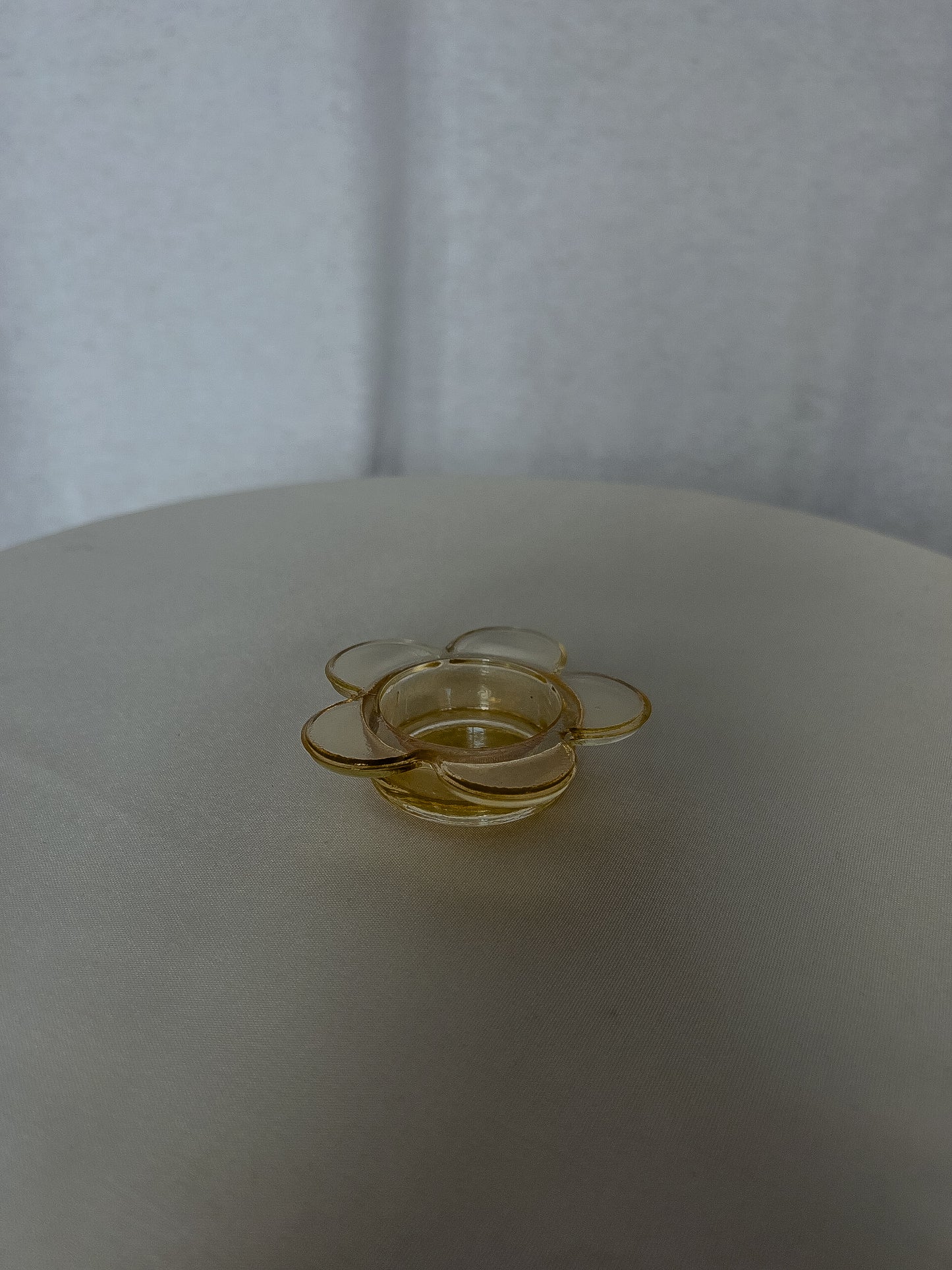 Gold Tinted Glass Tea Light Candle Holder