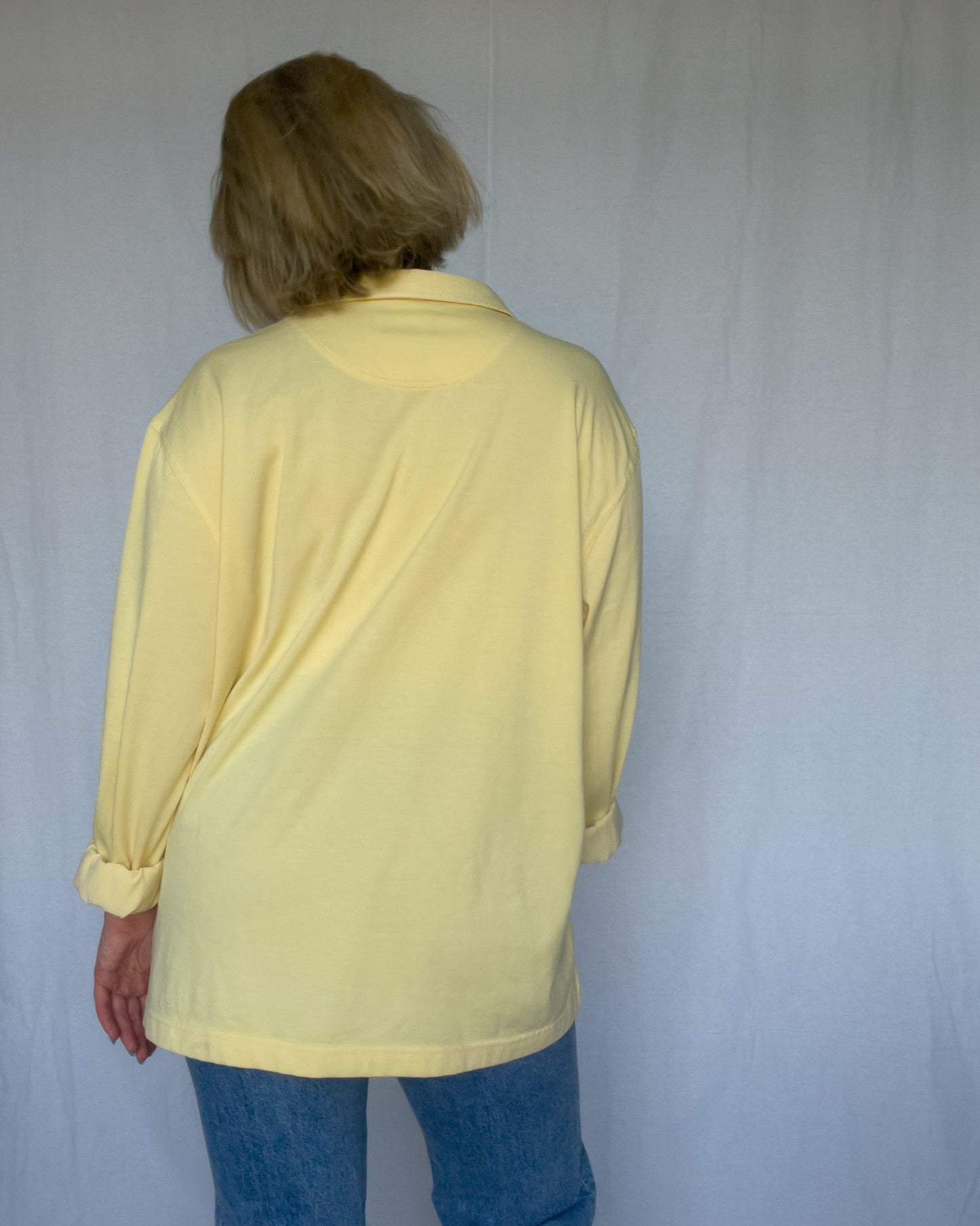 Light Yellow Oversized Long-Sleeve Arnold Palmer Polo
