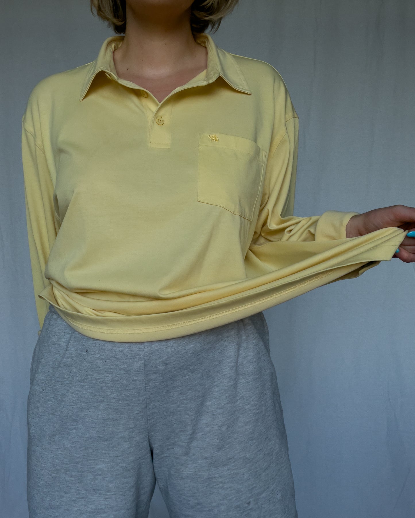 Light Yellow Oversized Long-Sleeve Arnold Palmer Polo