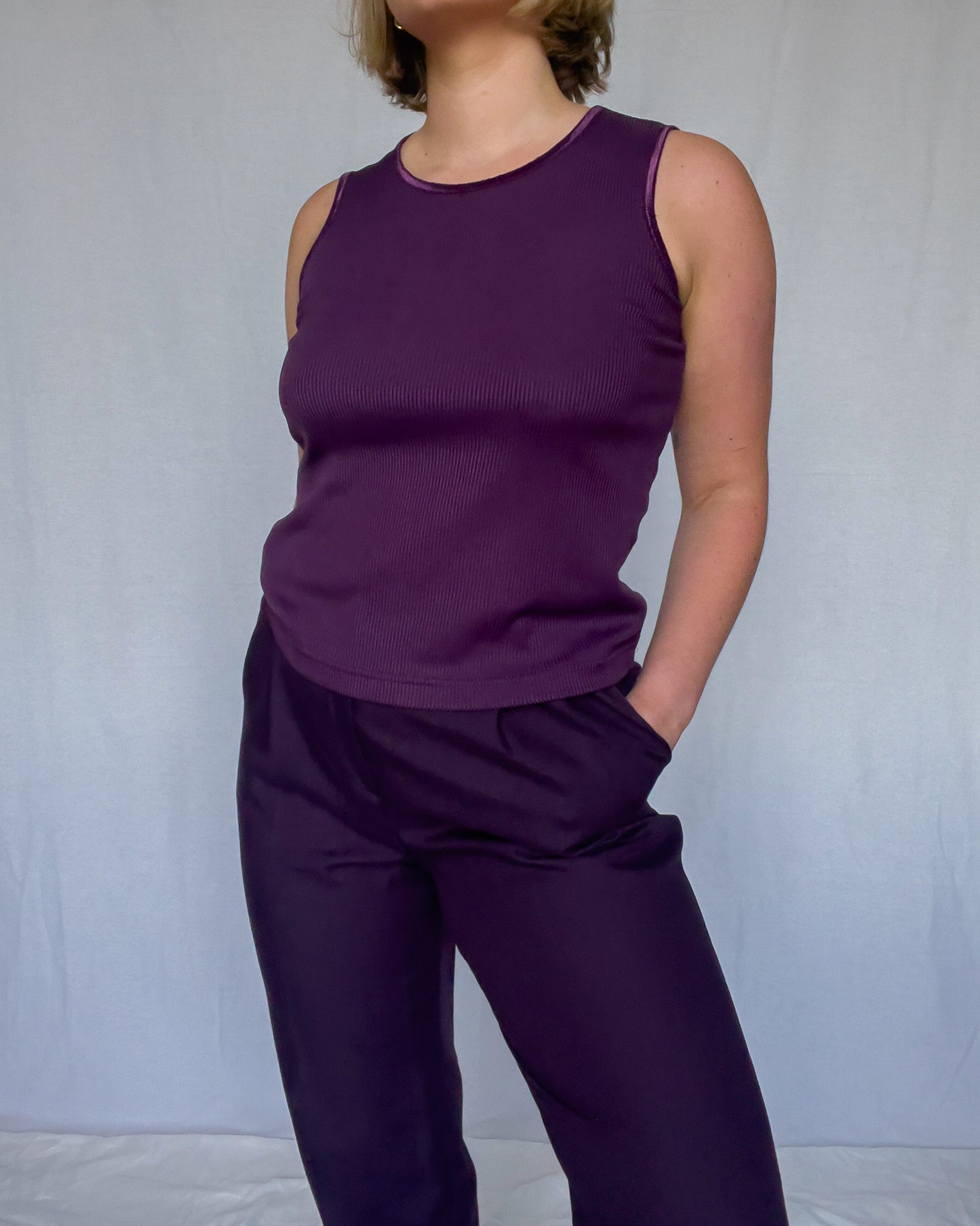 90's Ribbed Purple Tank