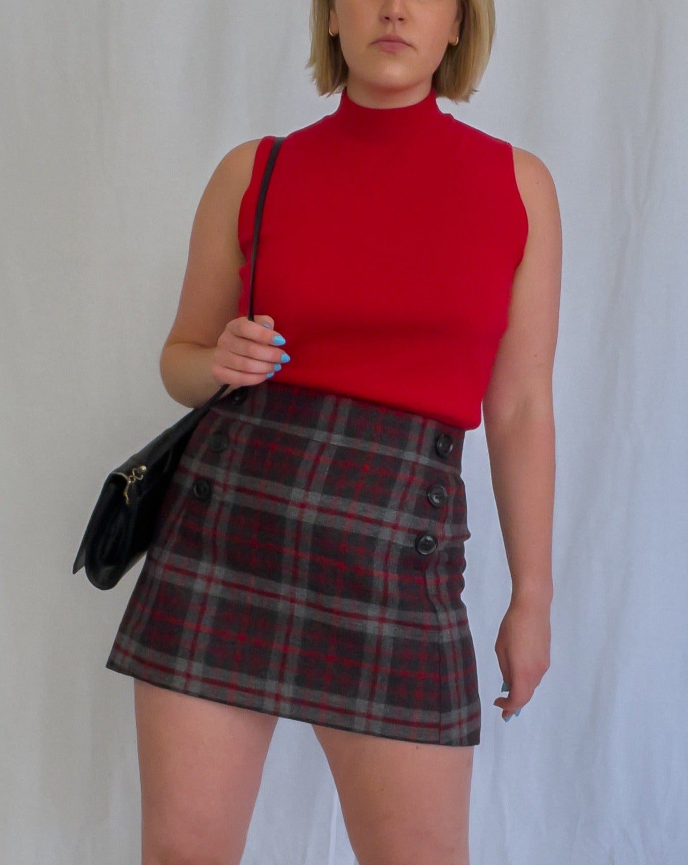 Red Sleeveless Turtleneck Sweater