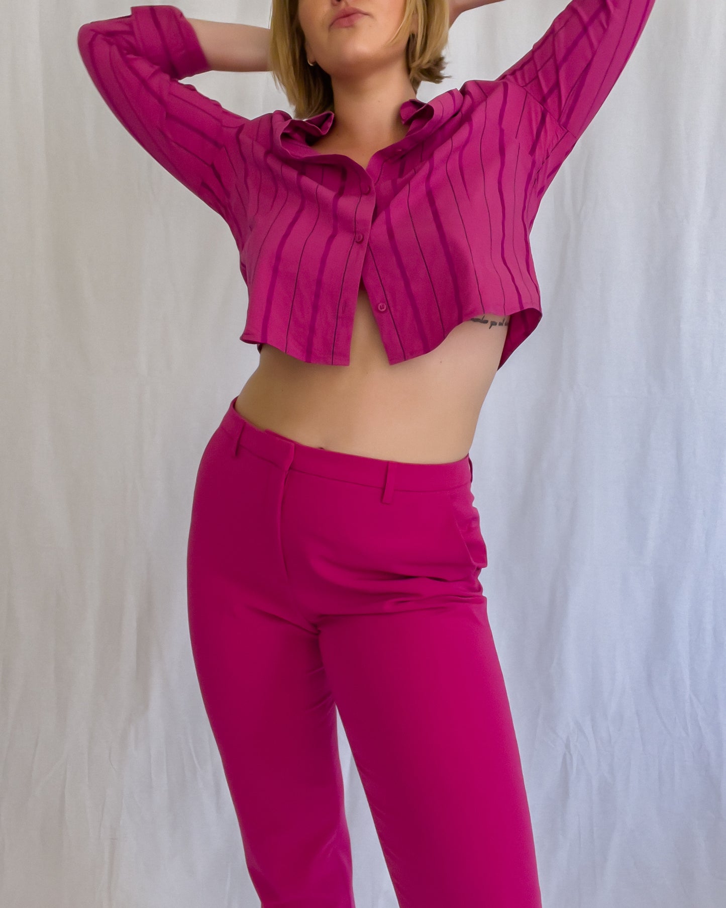 Striped Pink Collared Shirt