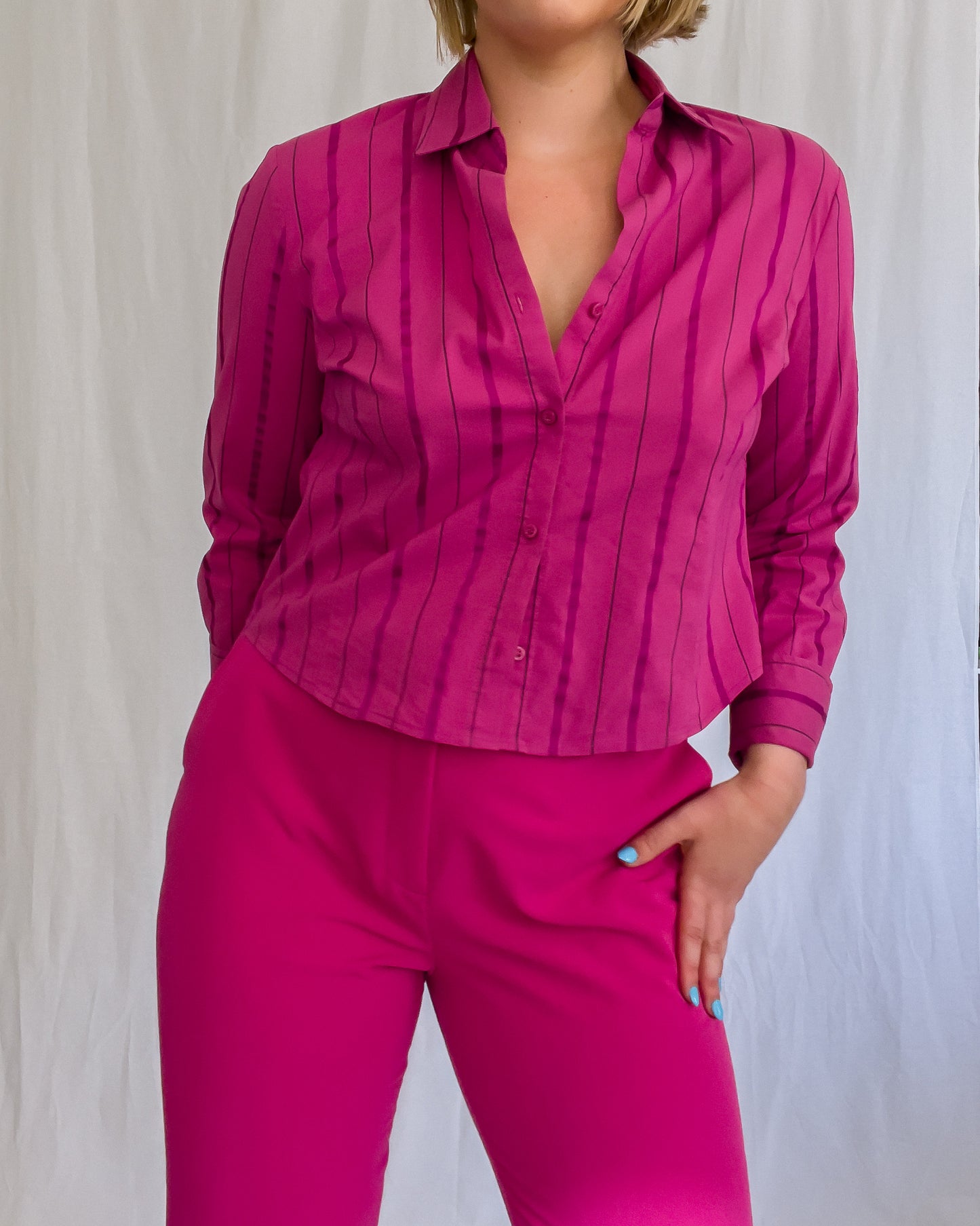 Striped Pink Collared Shirt