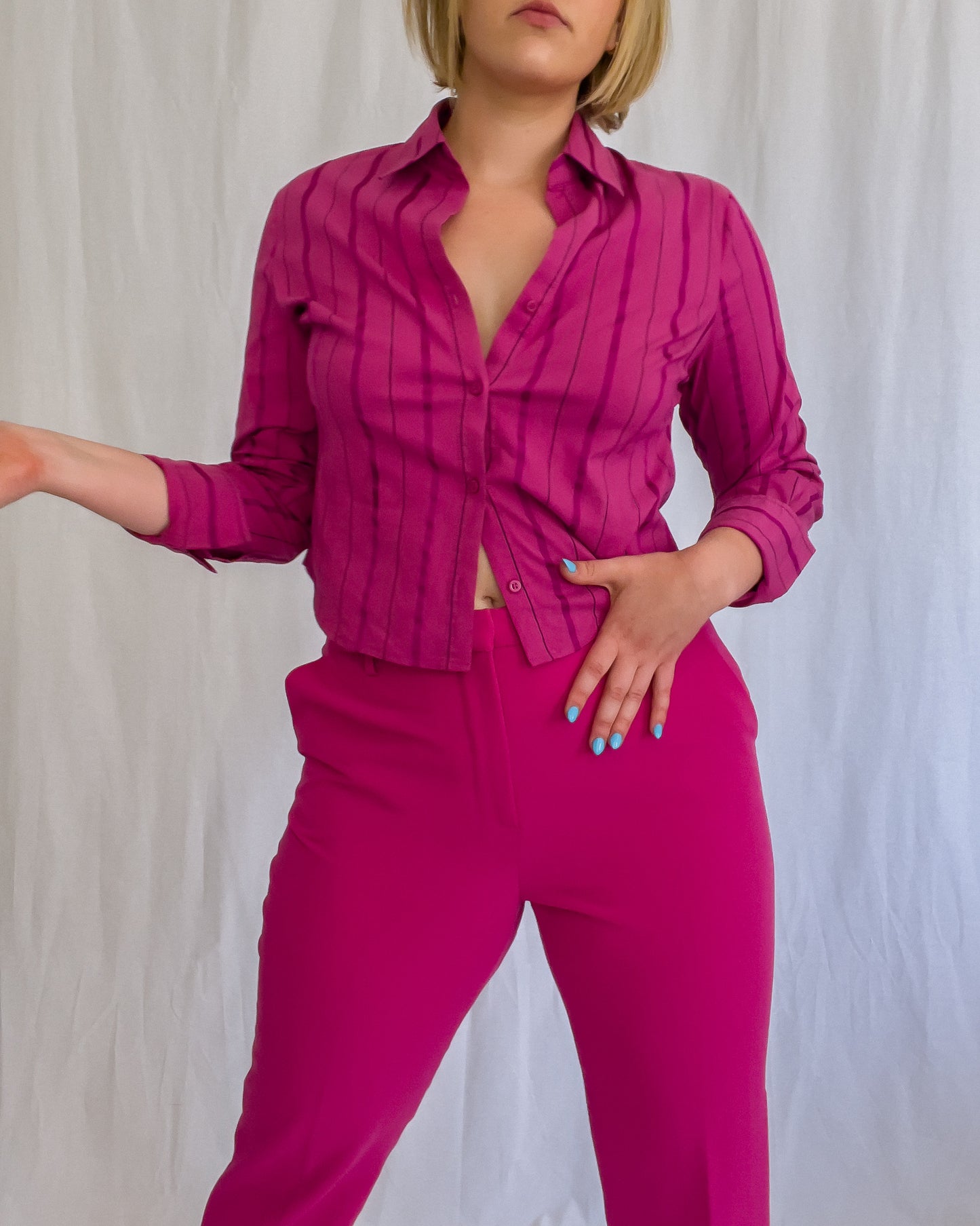 Striped Pink Collared Shirt