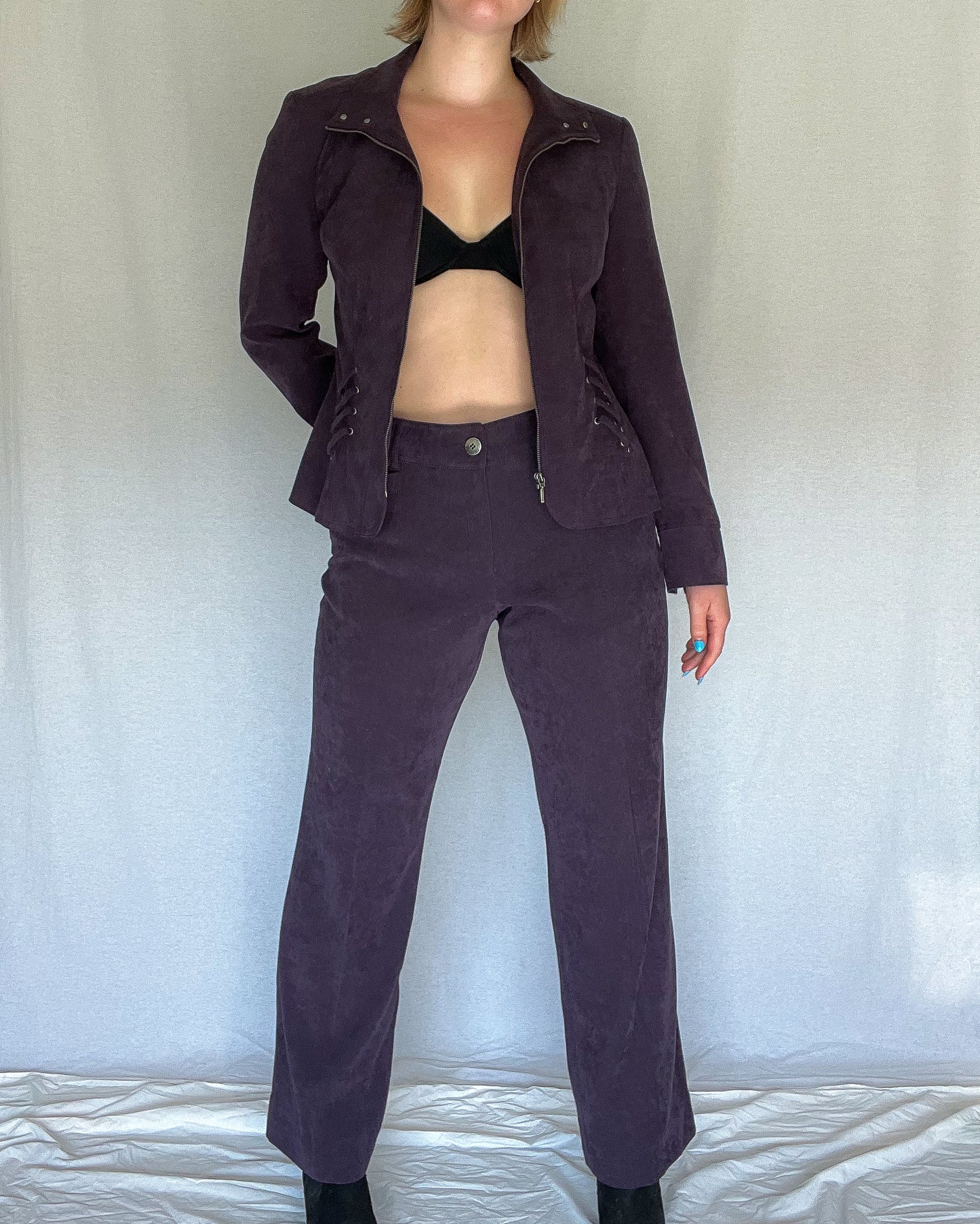 Purple Suede Pant Suit