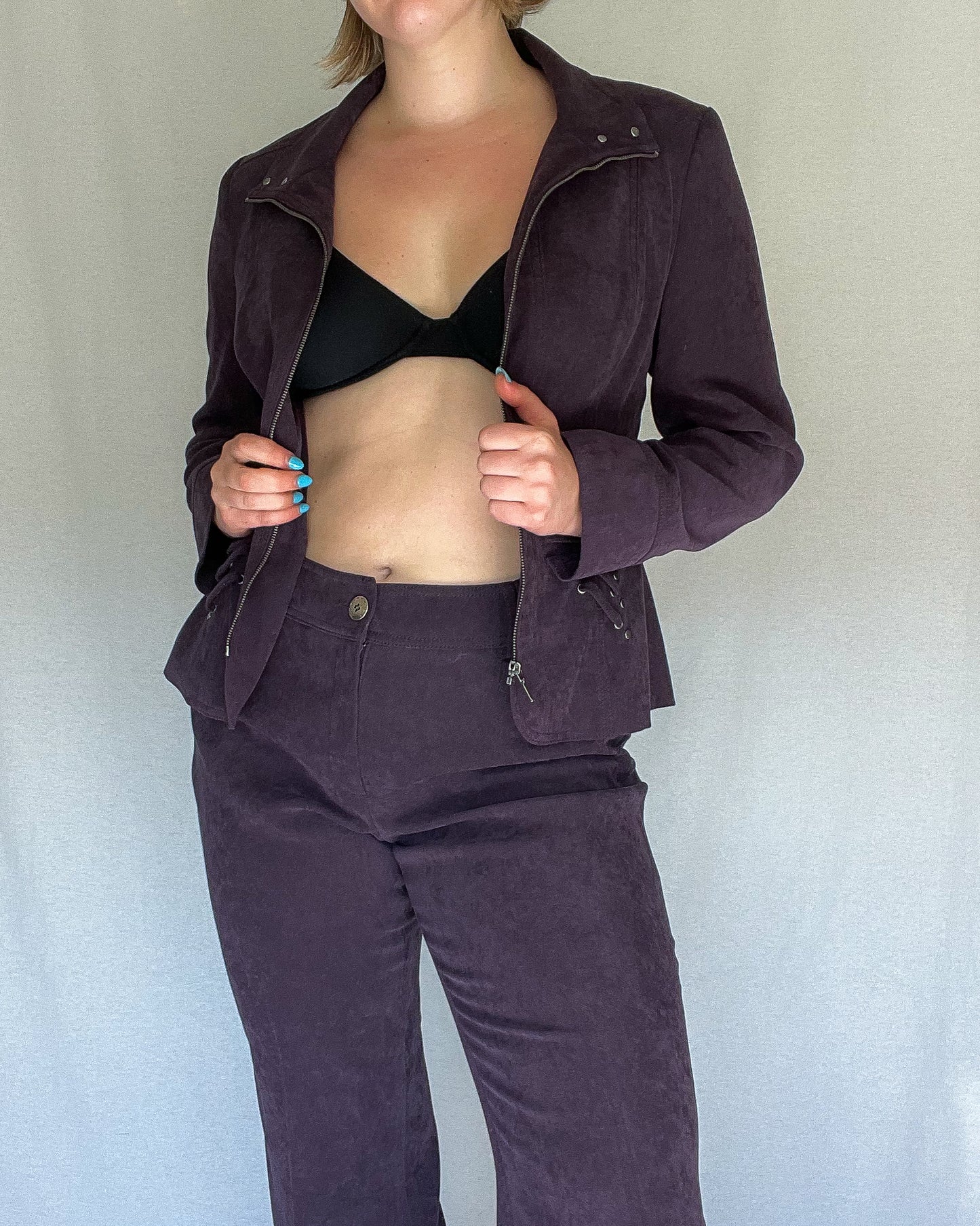 Purple Suede Pant Suit