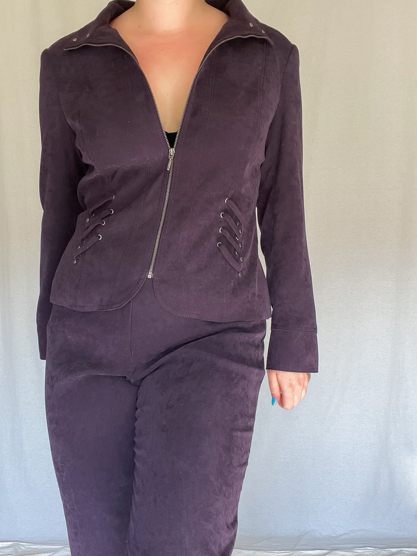 Purple Suede Pant Suit
