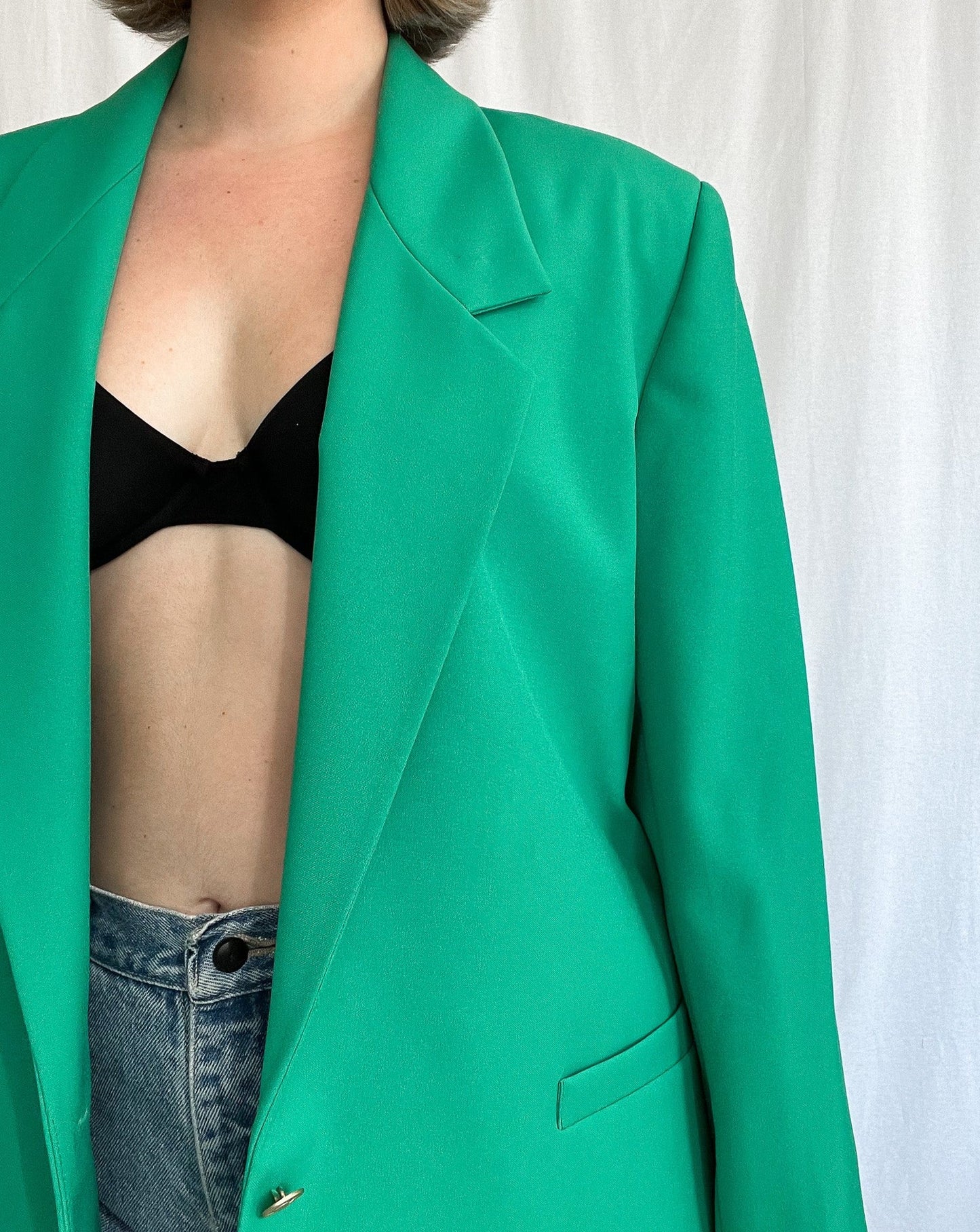 Emerald Green Vintage Oversized Blazer