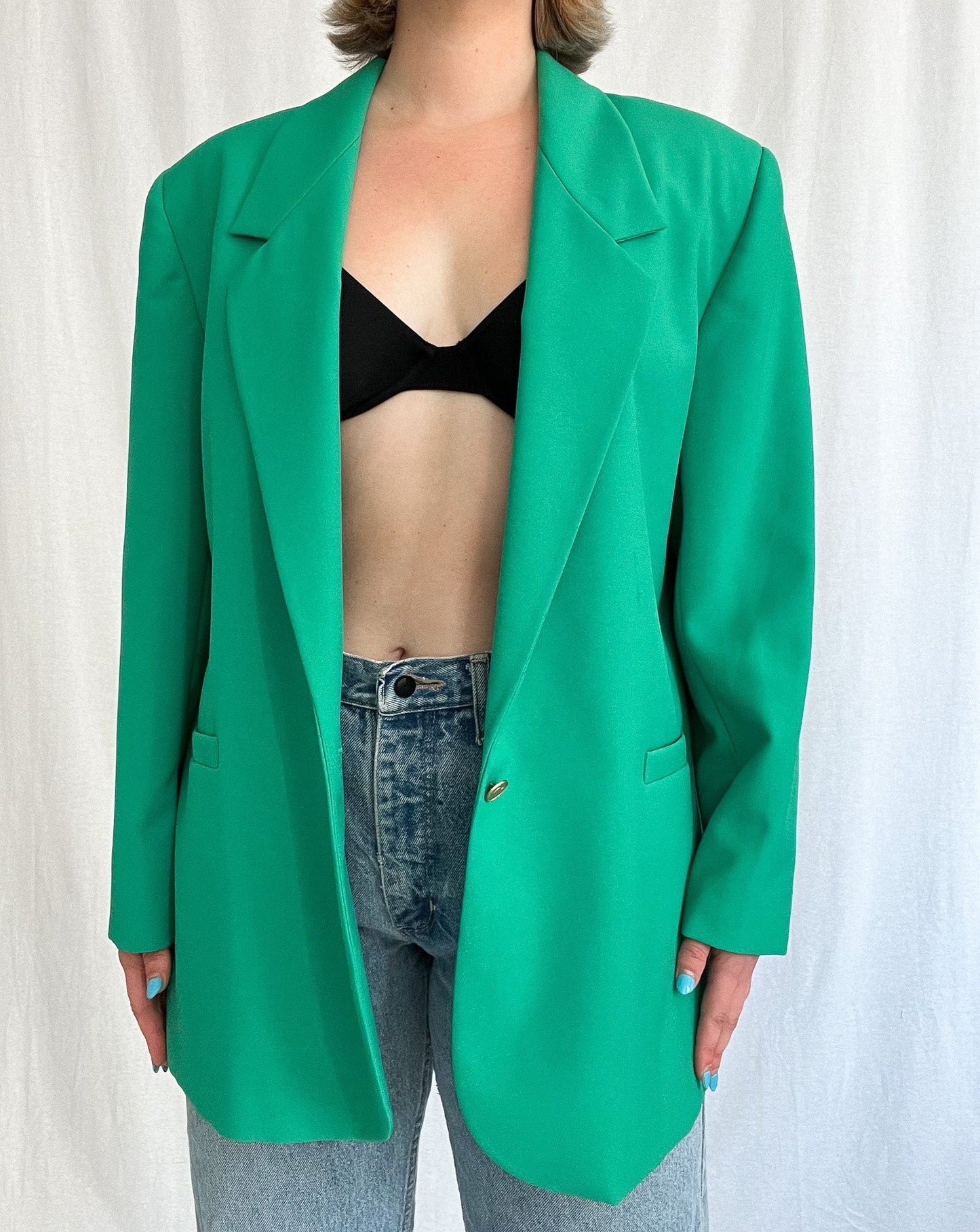 Emerald Green Vintage Oversized Blazer