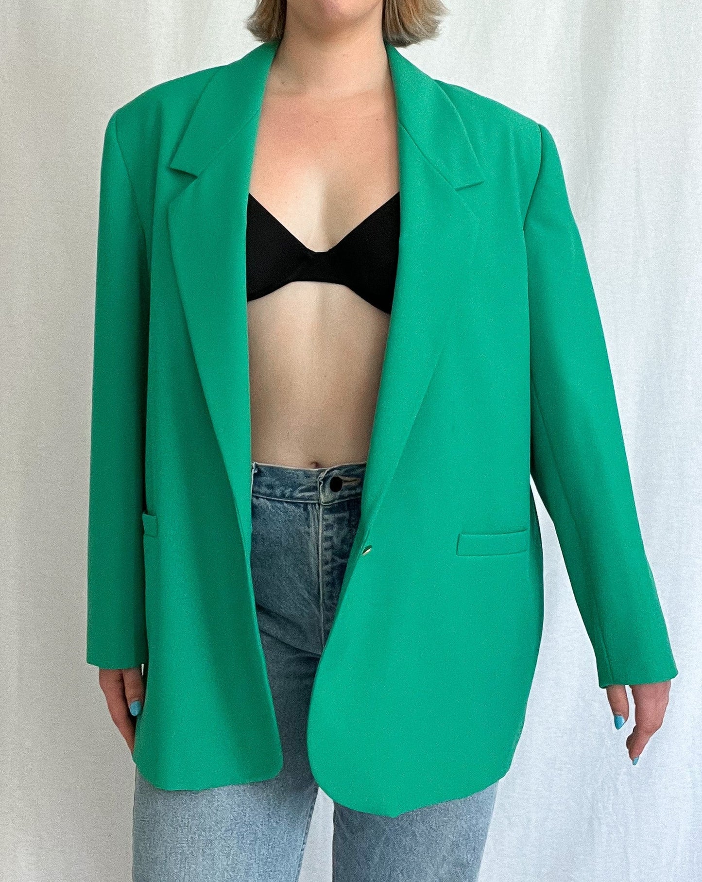 Emerald Green Vintage Oversized Blazer
