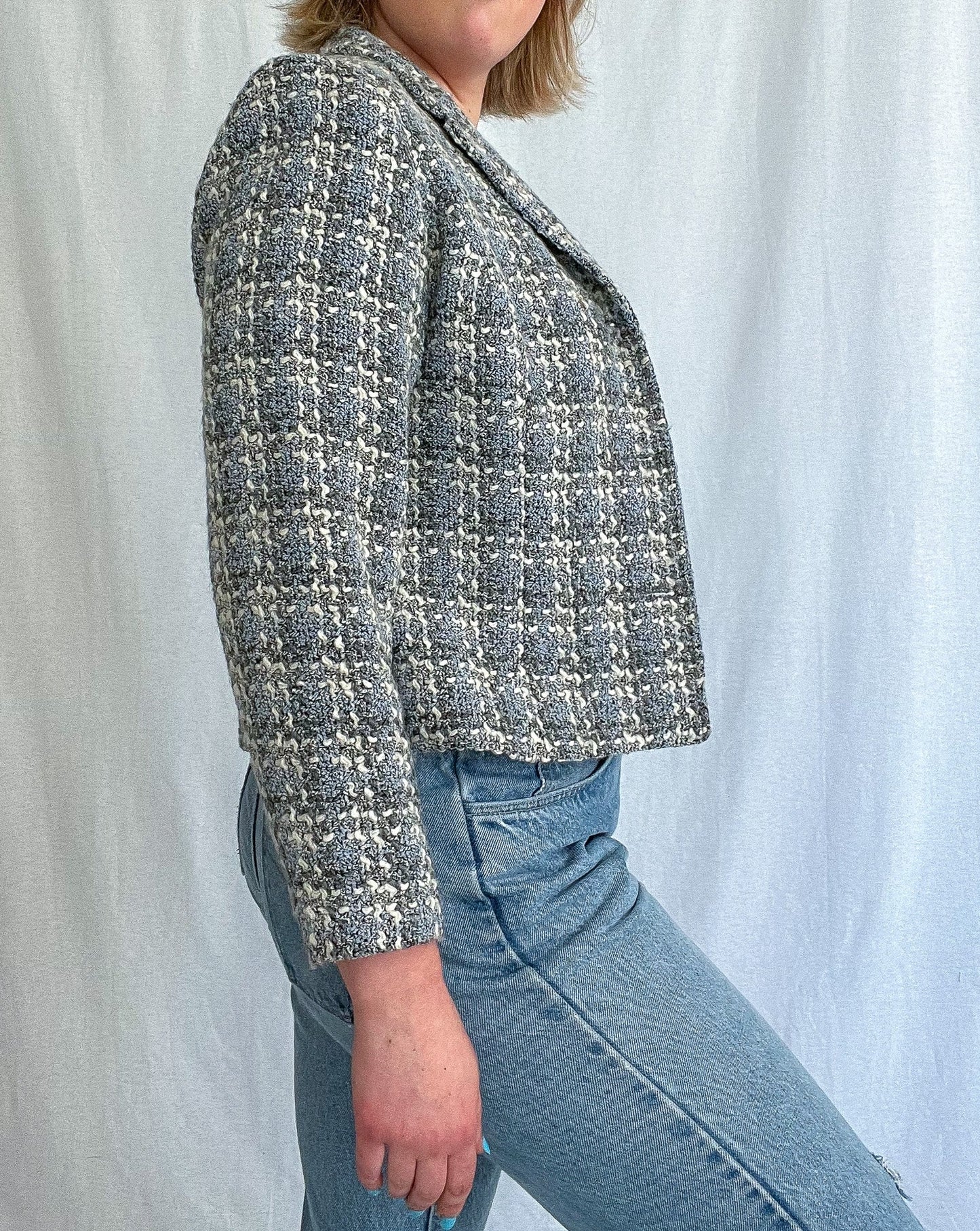 Baby Blue Tweed Blazer
