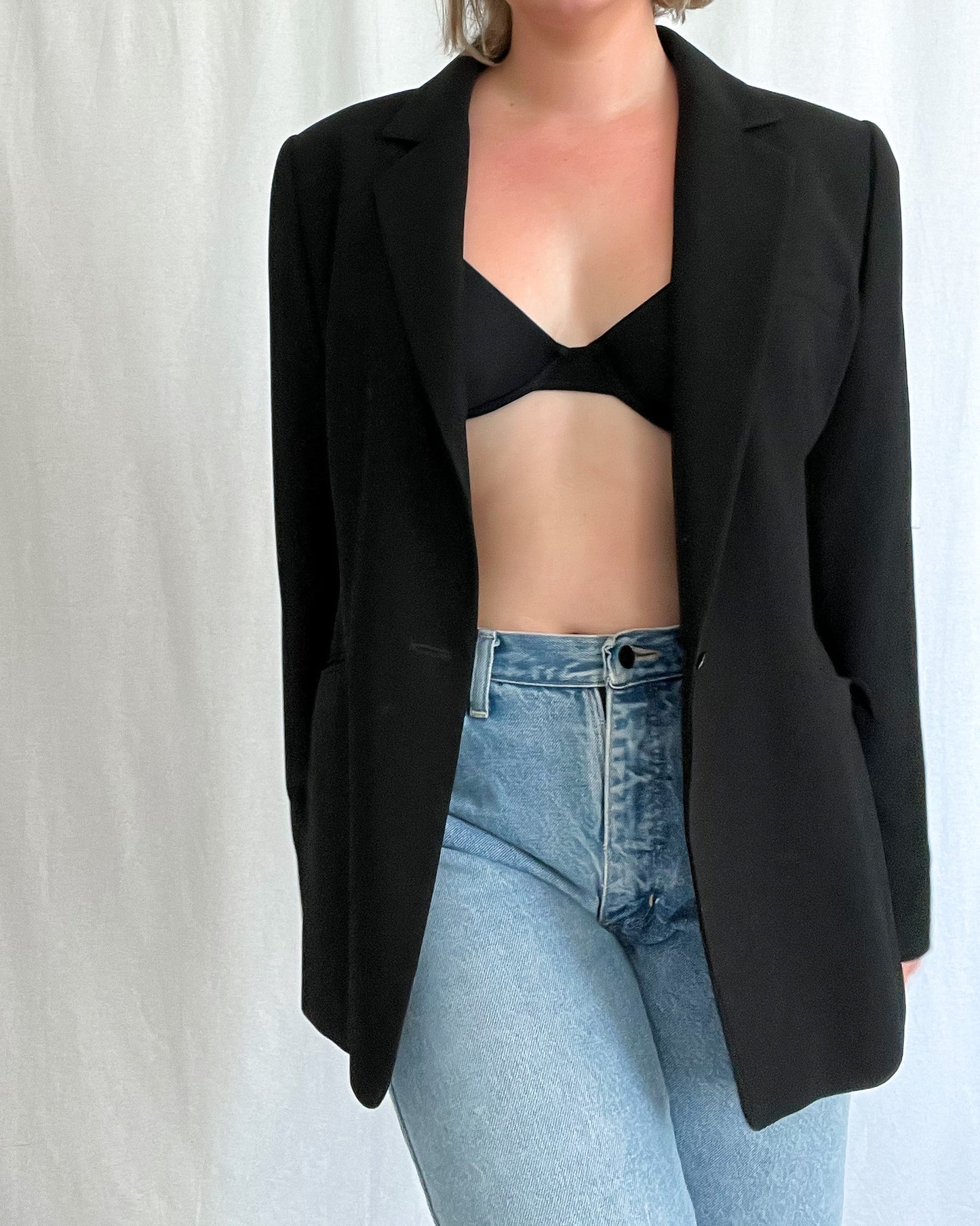 Oversized Black Vintage Blazer