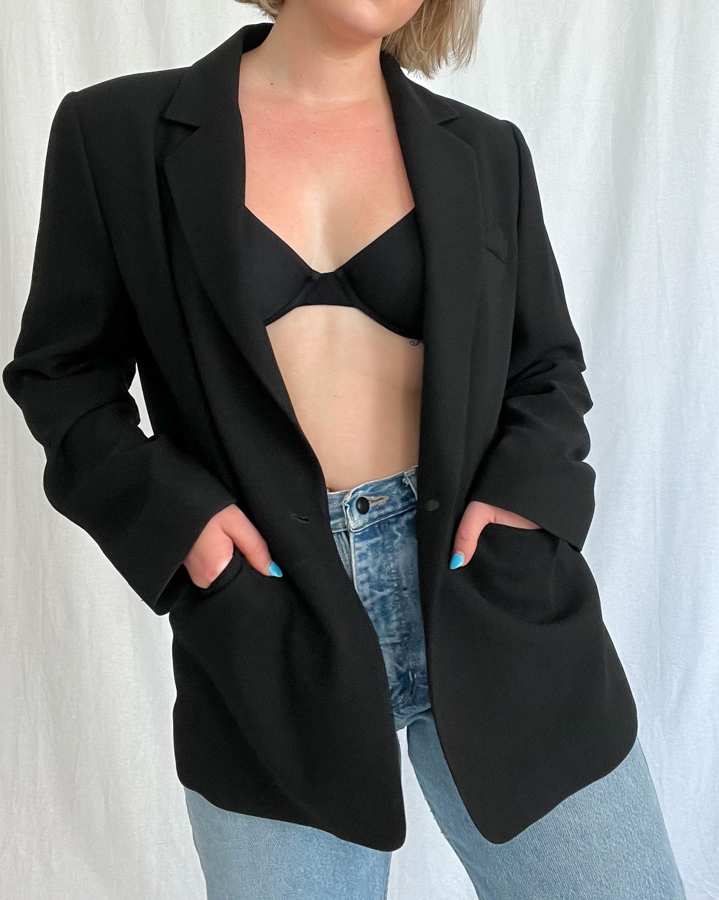 Oversized Black Vintage Blazer