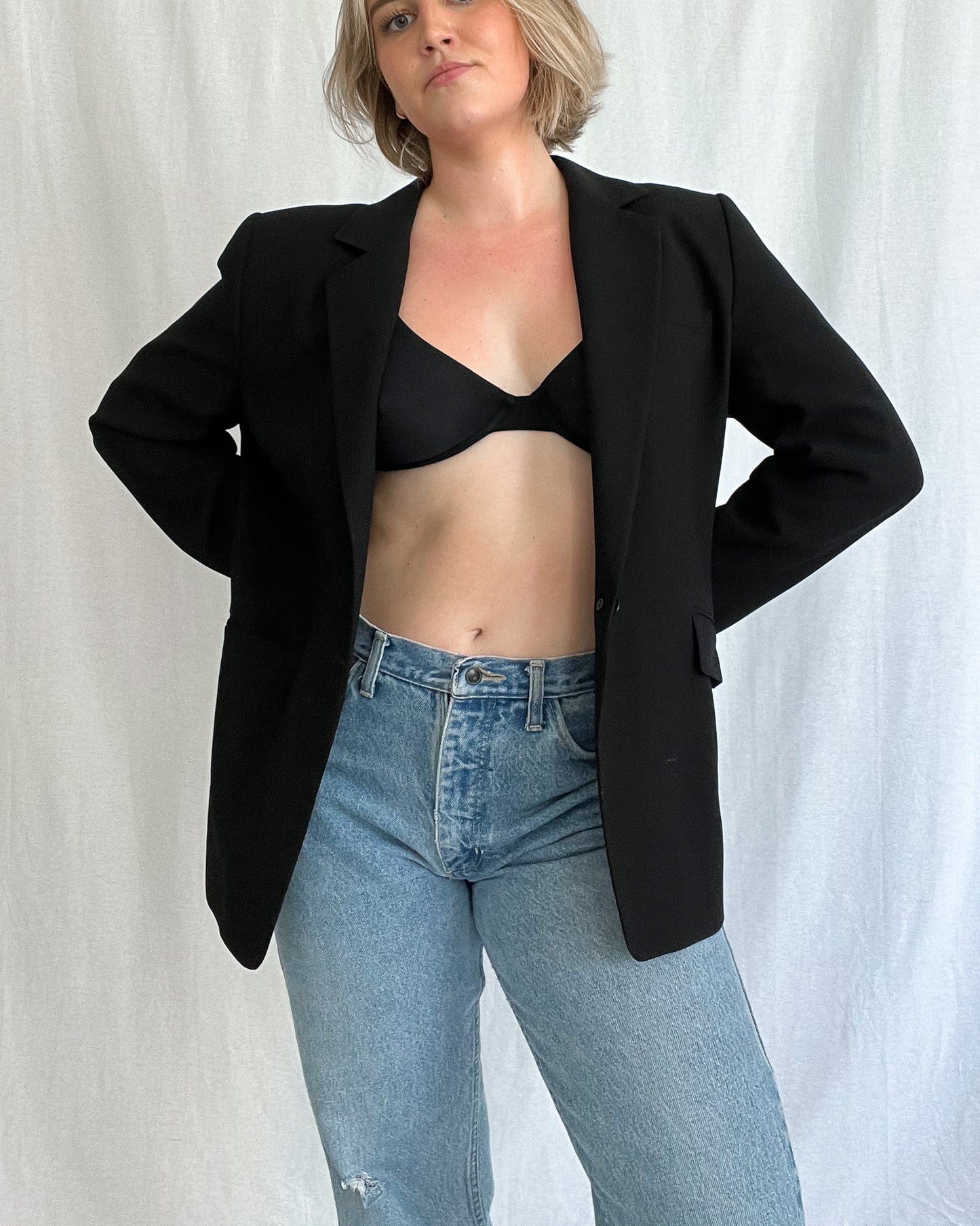 Oversized Black Vintage Blazer