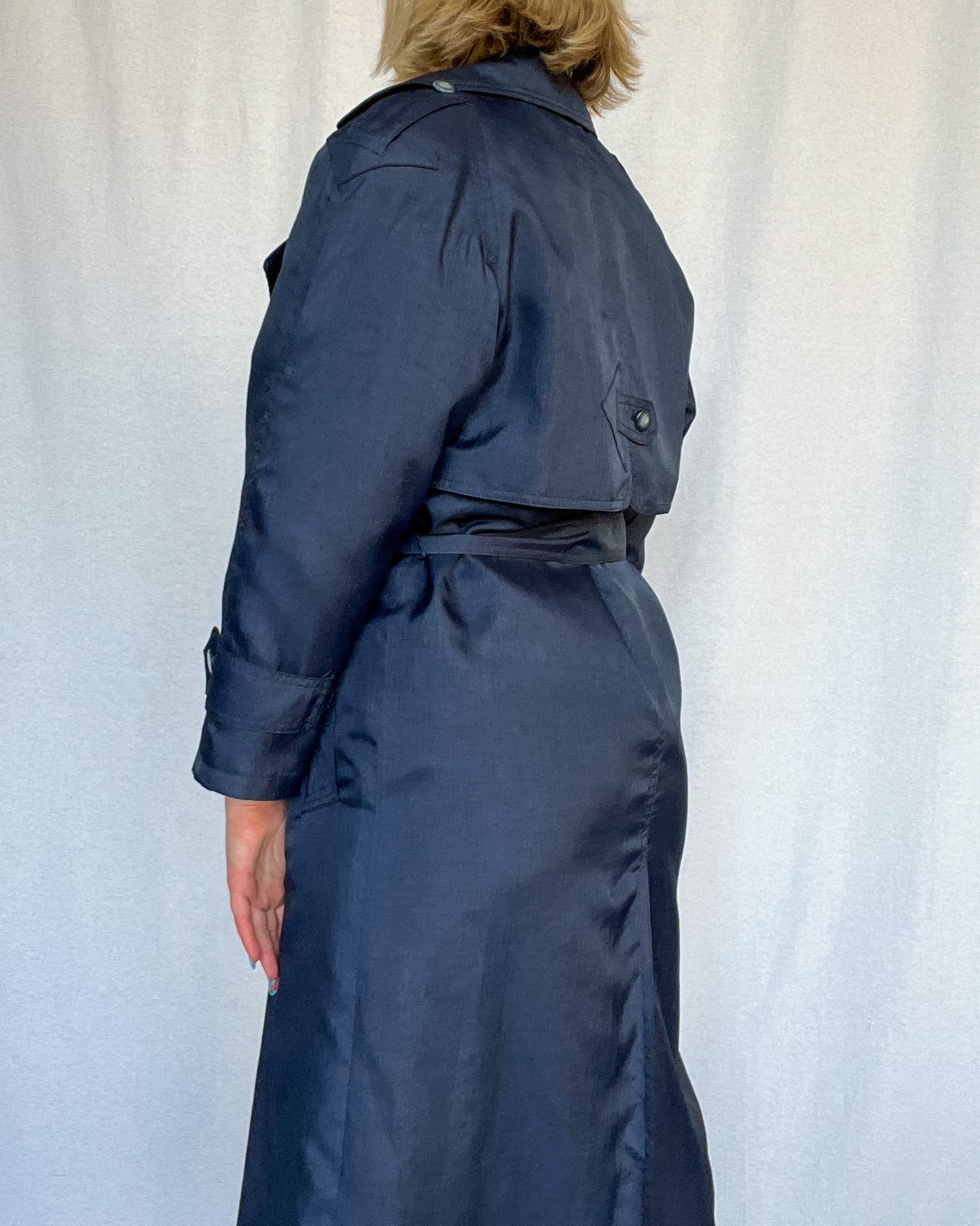 Vintage 90s - Navy - Trench Coat